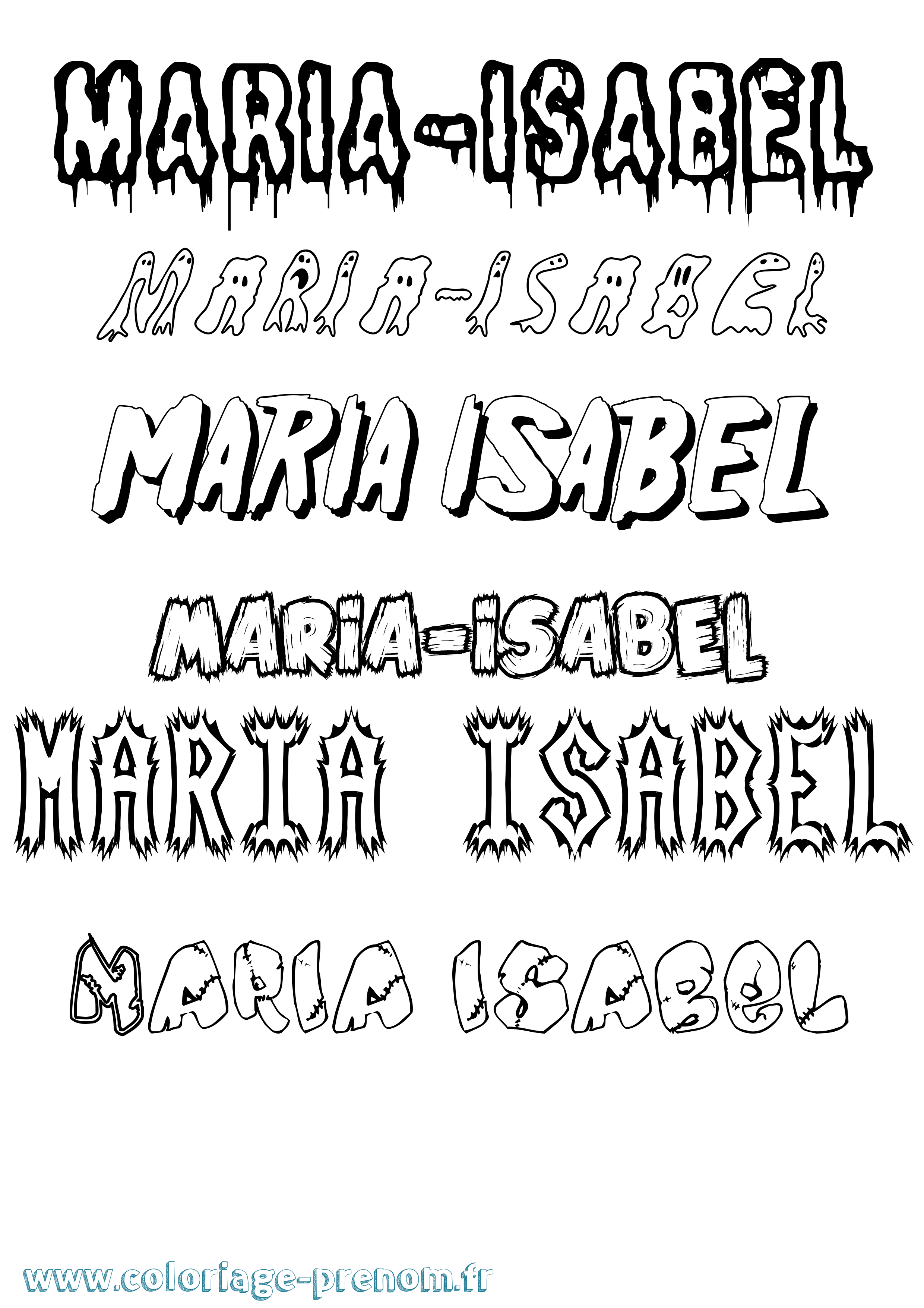 Coloriage Maria-Isabel Frisson Coloriage prénom Maria-Isabel Frisson