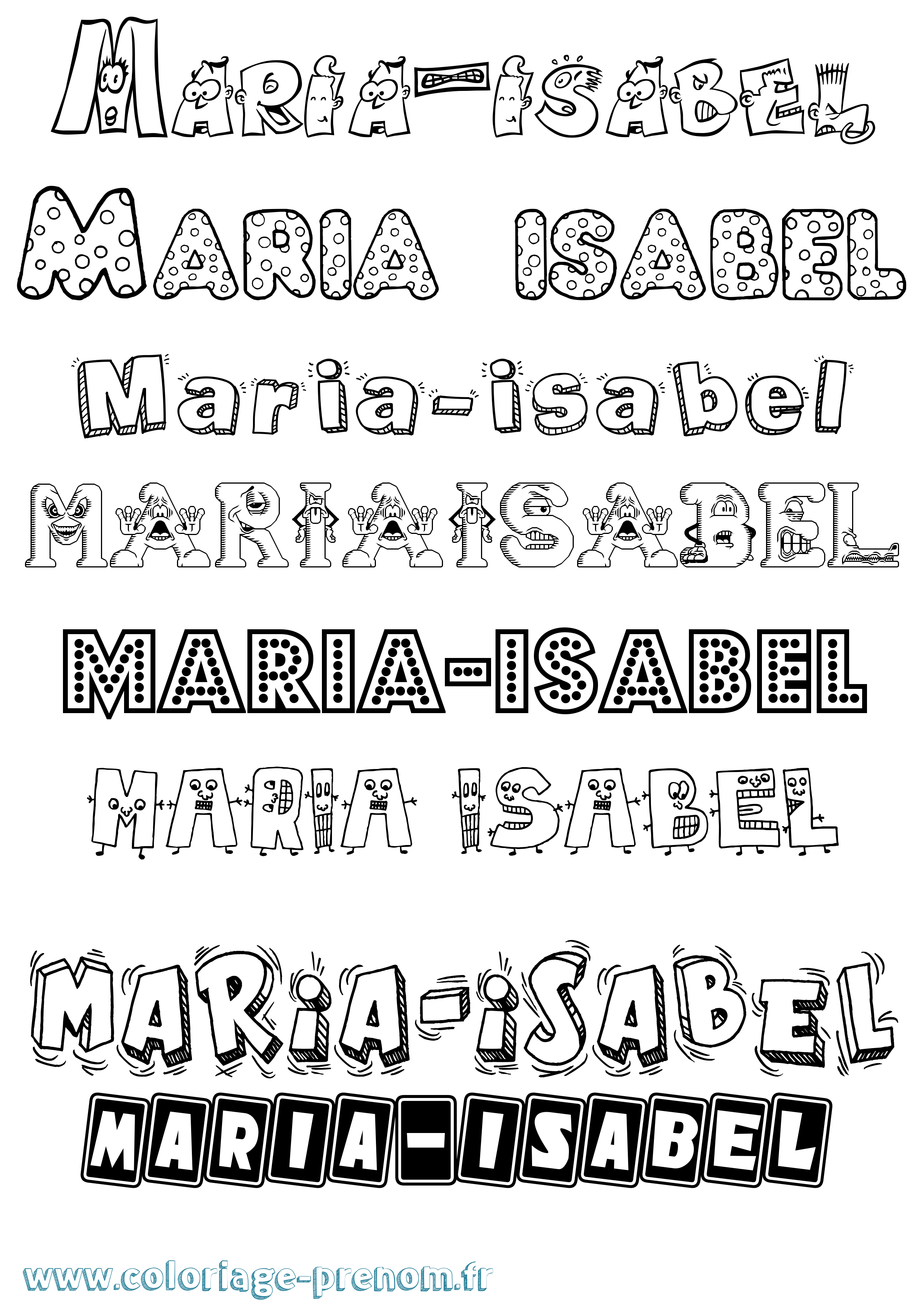 Coloriage Maria-Isabel Fun Coloriage prénom Maria-Isabel Fun