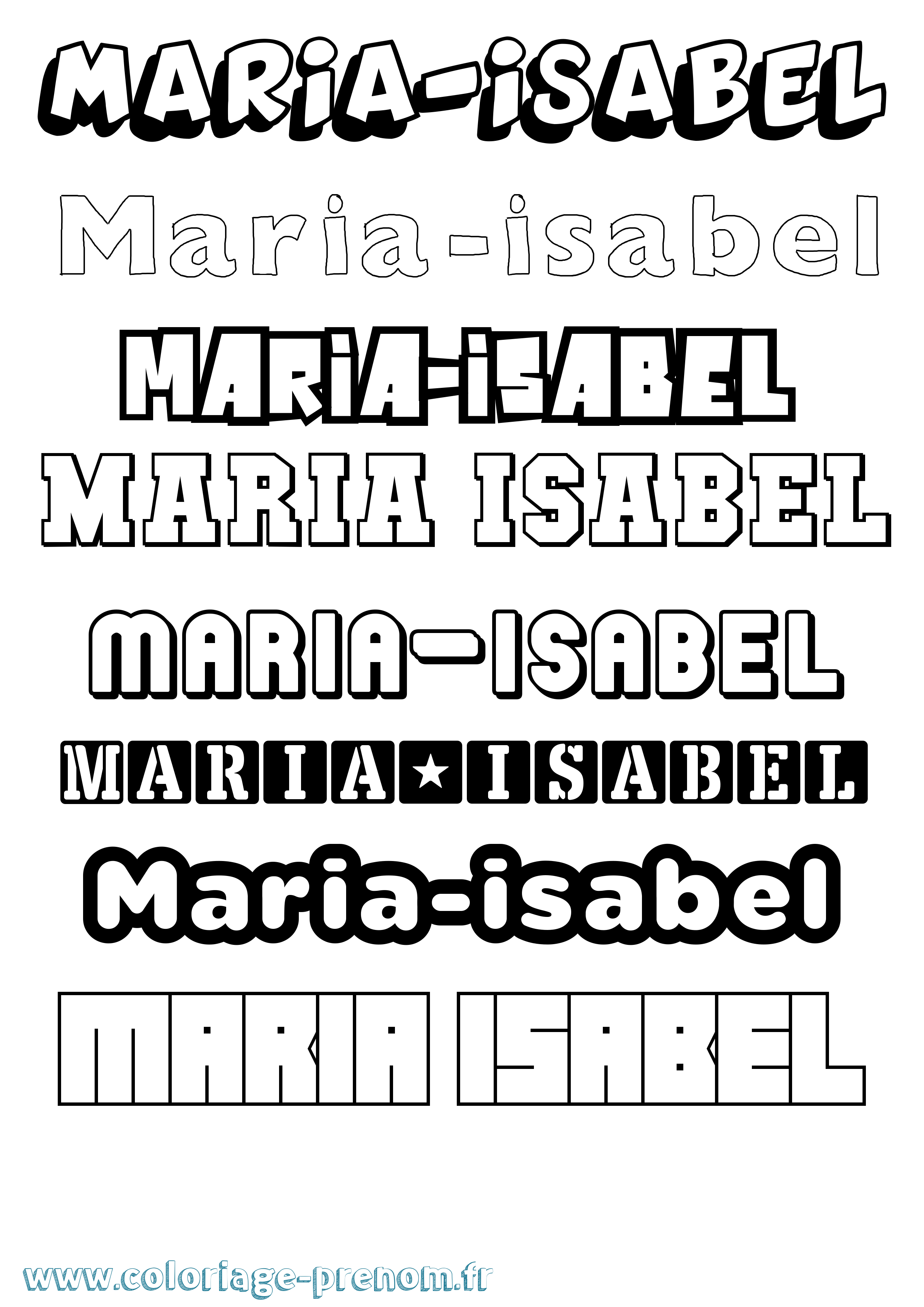 Coloriage Maria-Isabel Simple Coloriage prénom Maria-Isabel Simple