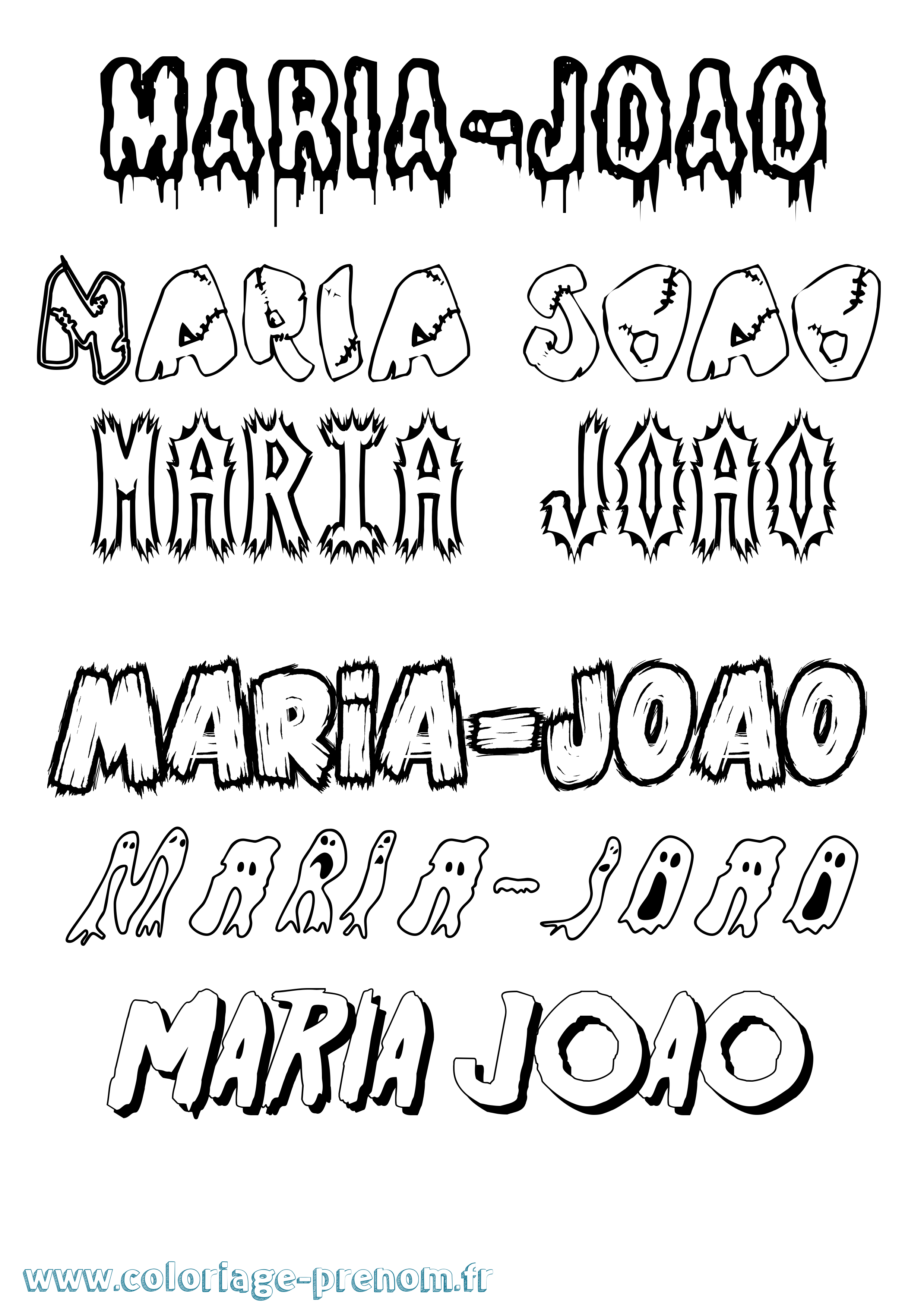 Coloriage Maria-Joao Frisson Coloriage prénom Maria-Joao Frisson
