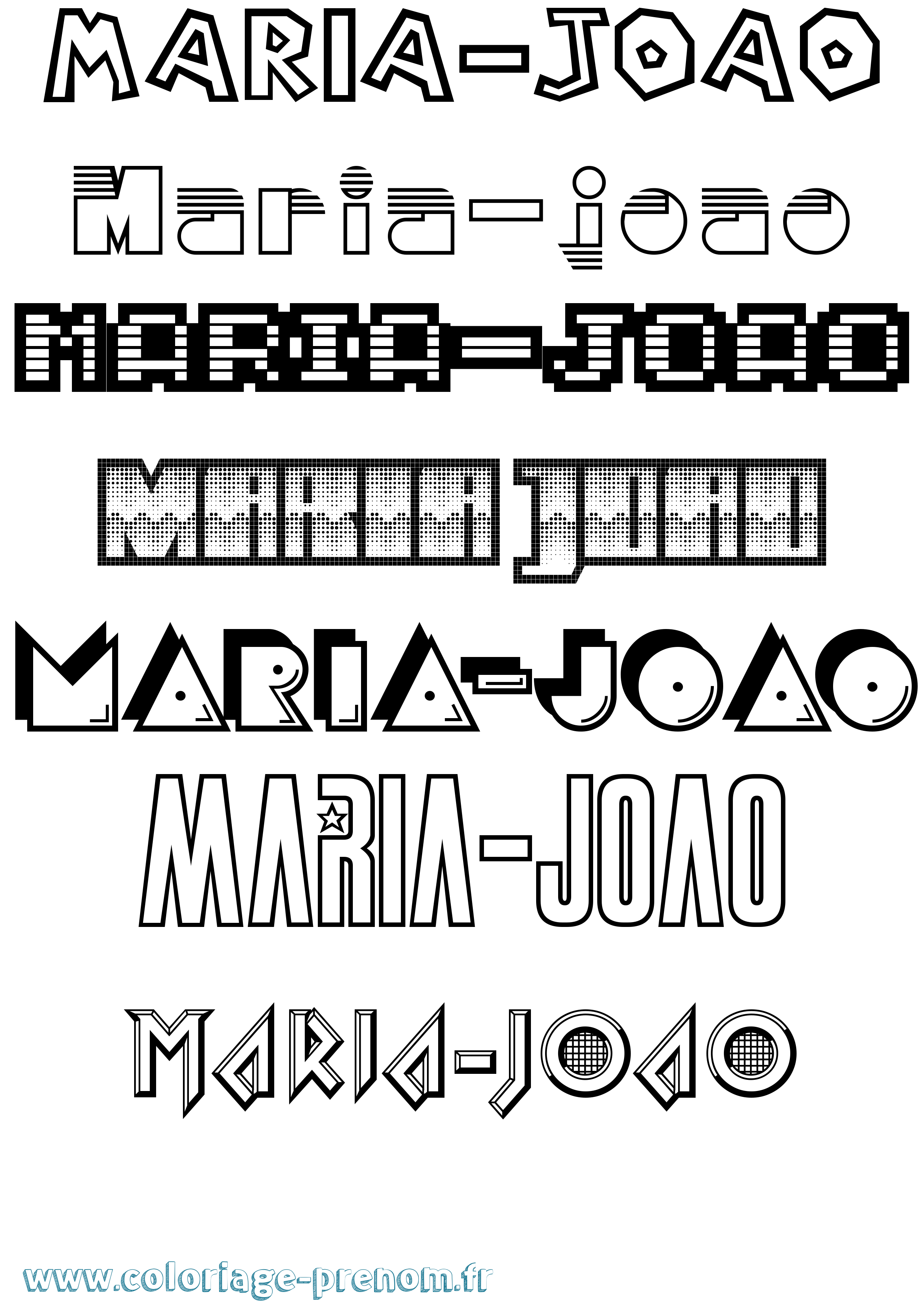 Coloriage Maria-Joao Jeux Vidéos Coloriage prénom Maria-Joao Jeux Vidéos