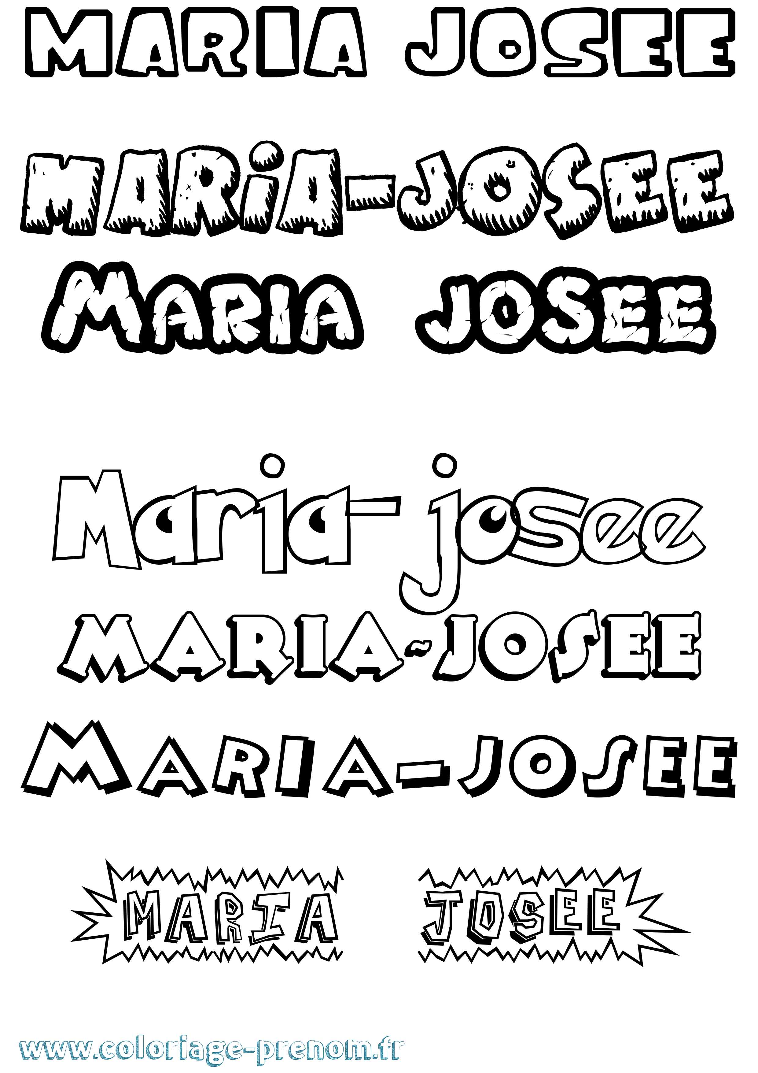 Coloriage Maria-Josee Dessin Animé Coloriage prénom Maria-Josee Dessin Animé