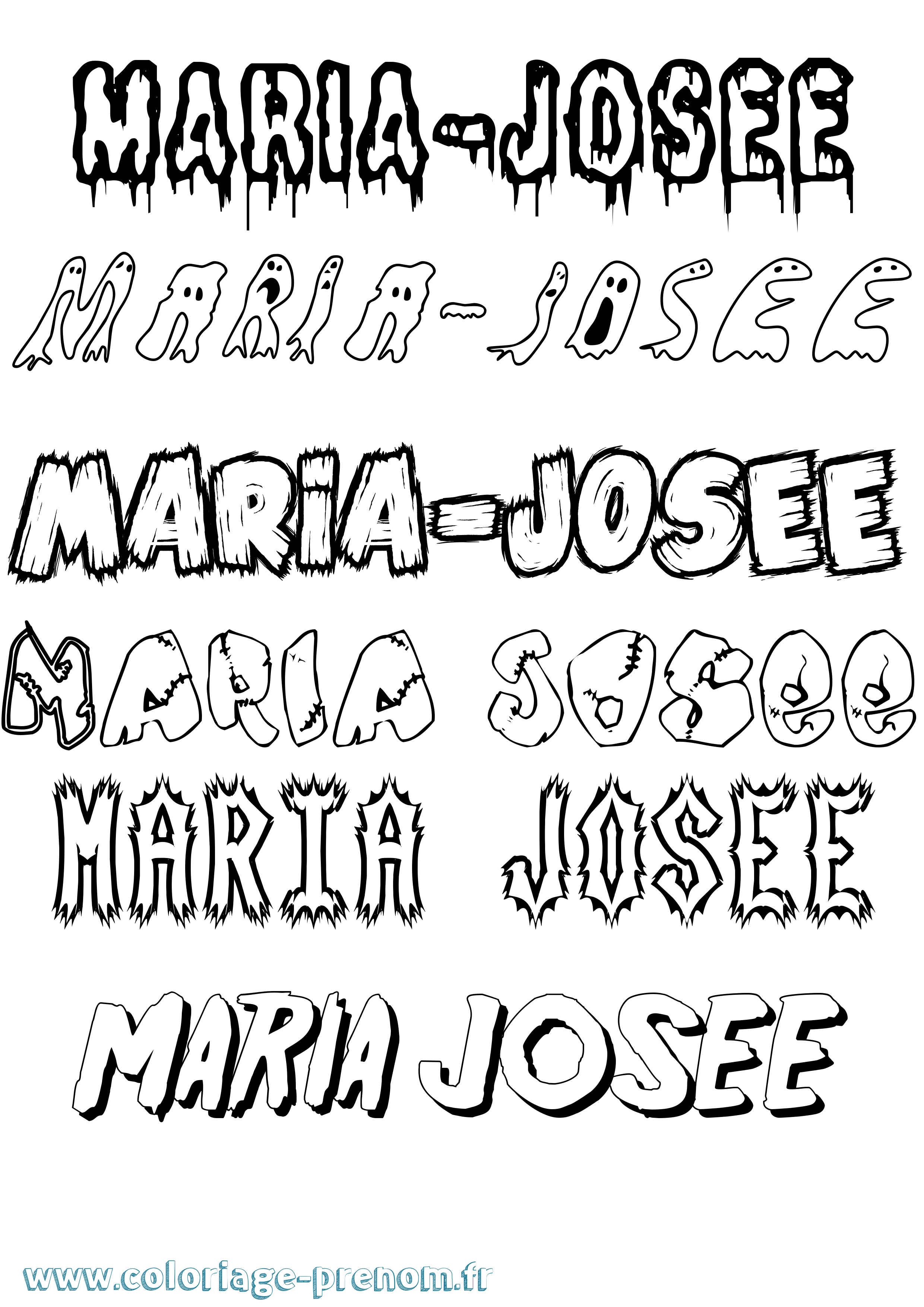 Coloriage Maria-Josee Frisson Coloriage prénom Maria-Josee Frisson