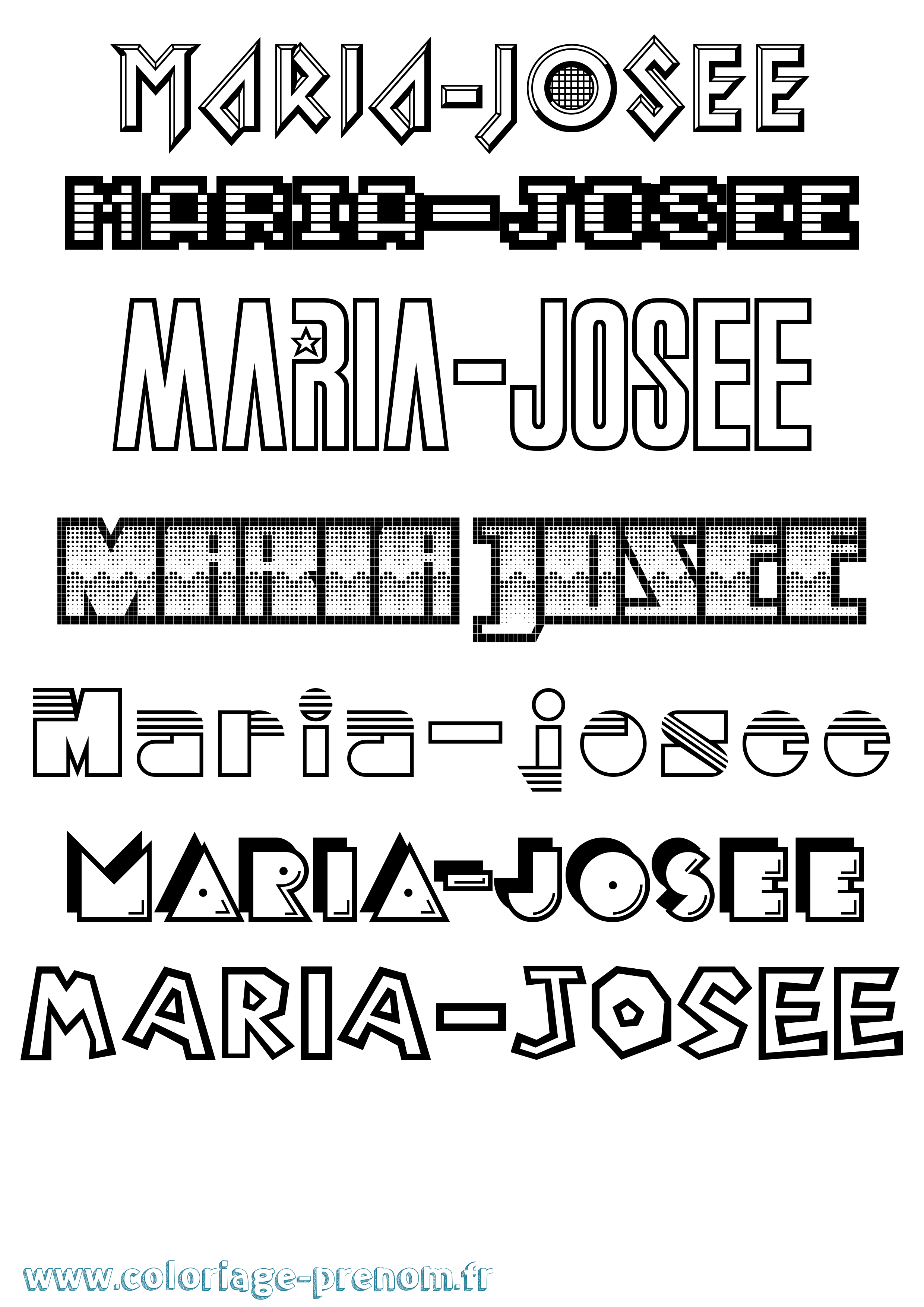 Coloriage Maria-Josee Jeux Vidéos Coloriage prénom Maria-Josee Jeux Vidéos