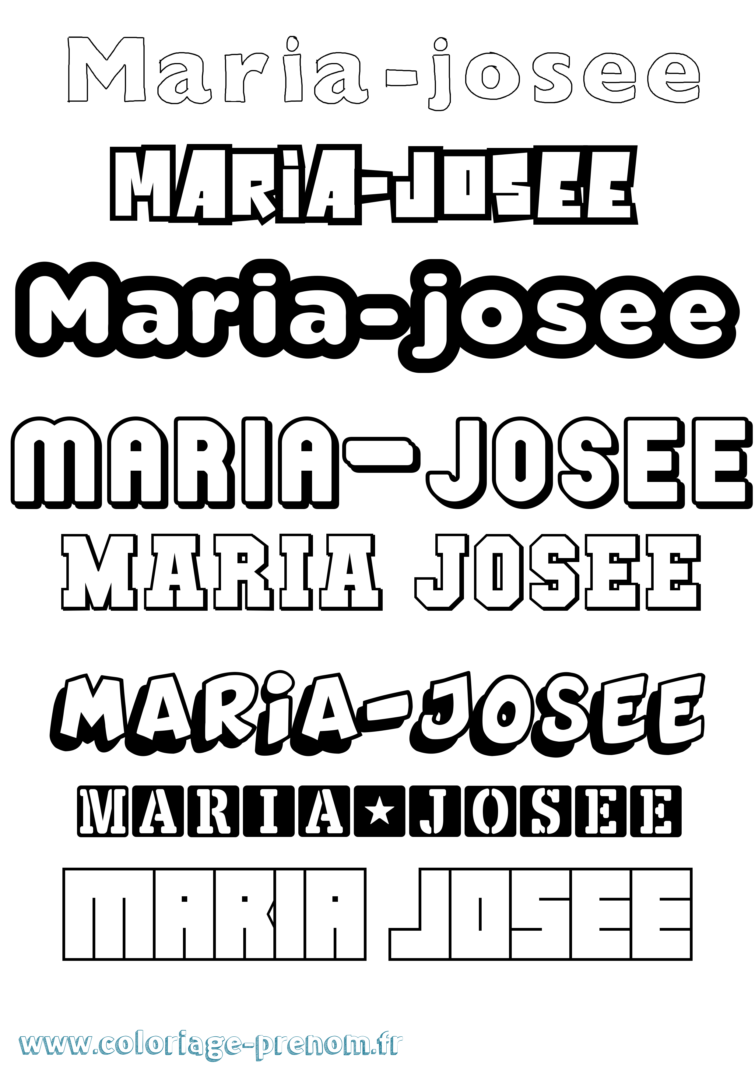 Coloriage Maria-Josee Simple Coloriage prénom Maria-Josee Simple