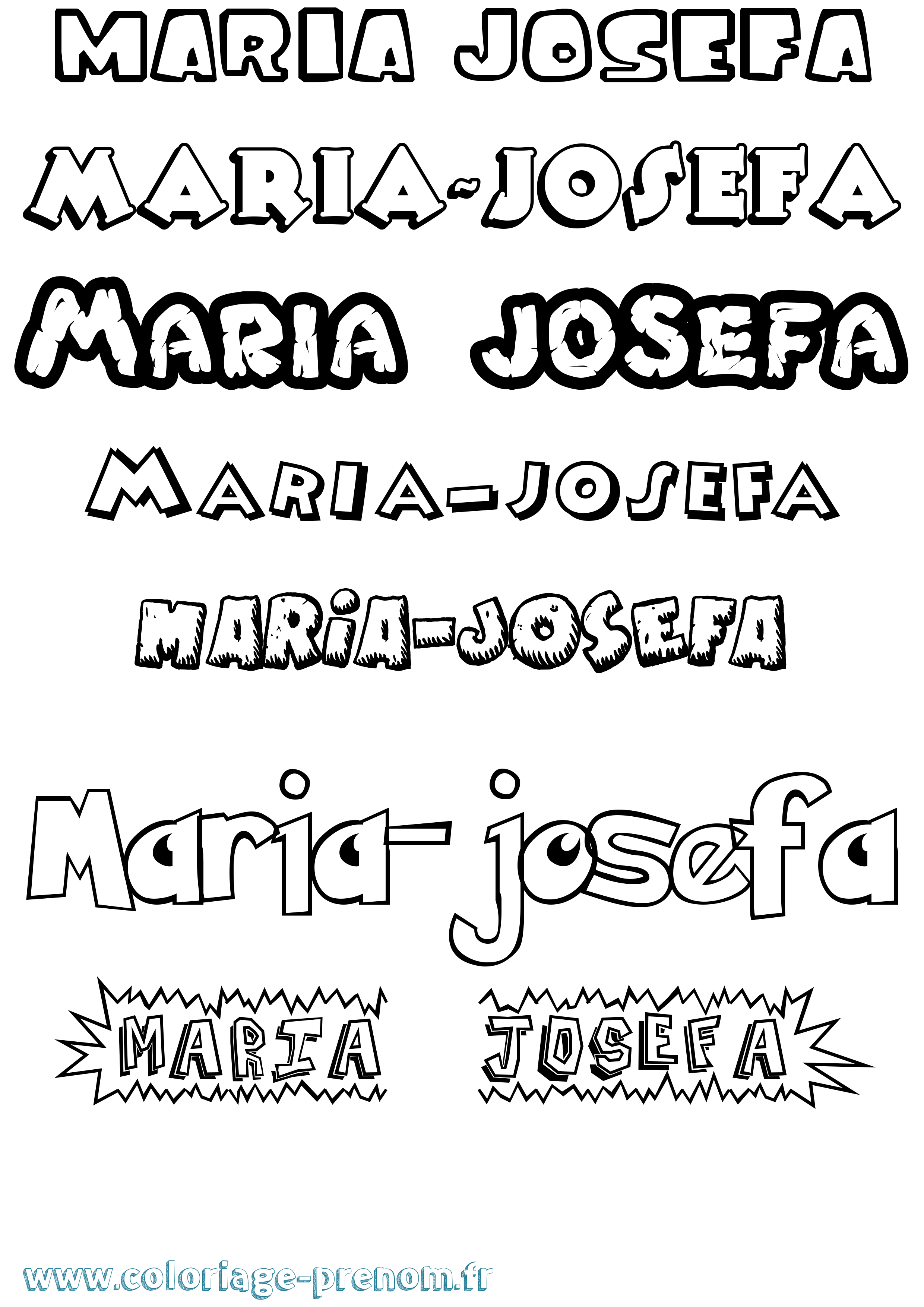 Coloriage Maria-Josefa Dessin Animé Coloriage prénom Maria-Josefa Dessin Animé