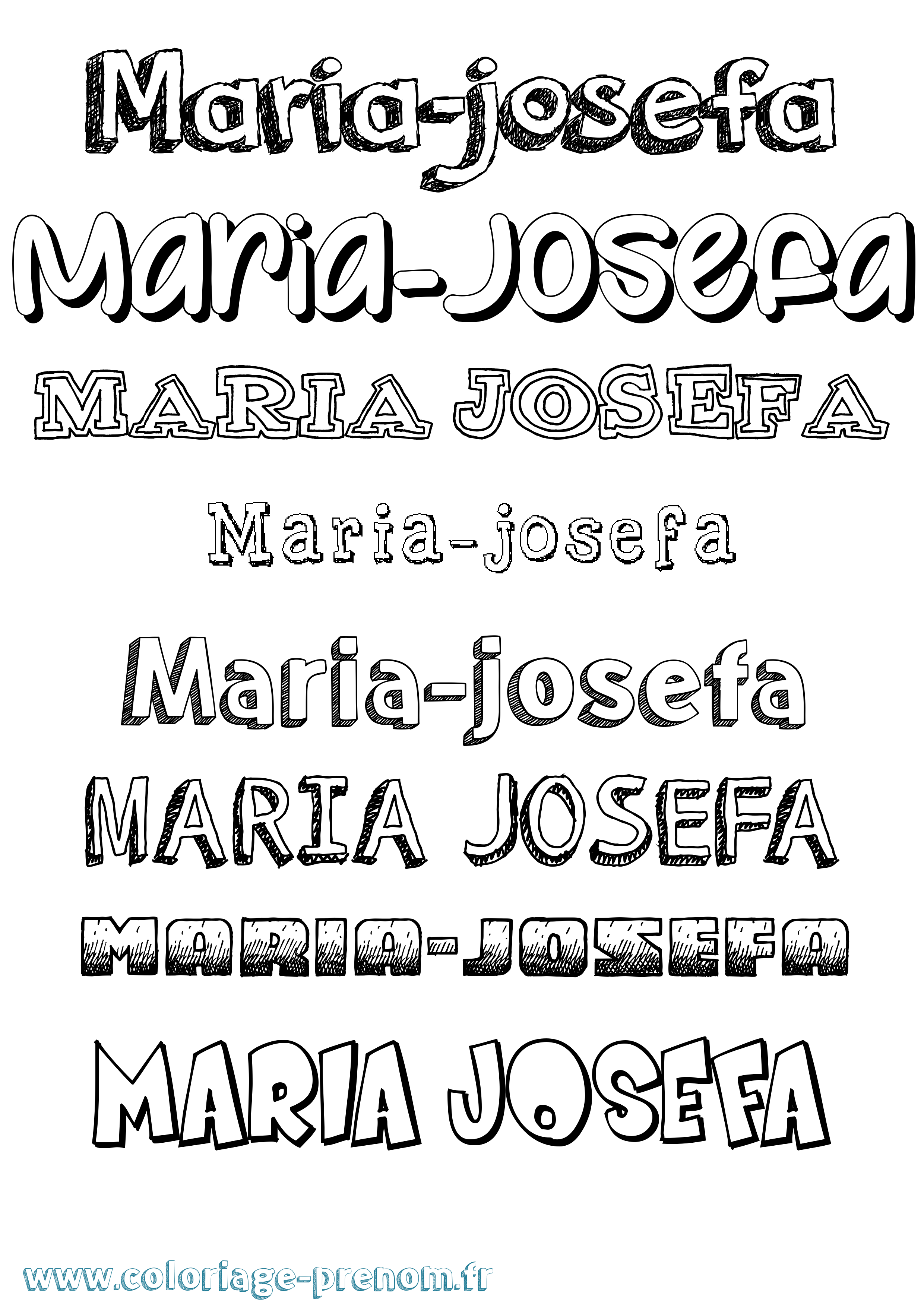 Coloriage Maria-Josefa Dessiné Coloriage prénom Maria-Josefa Dessiné