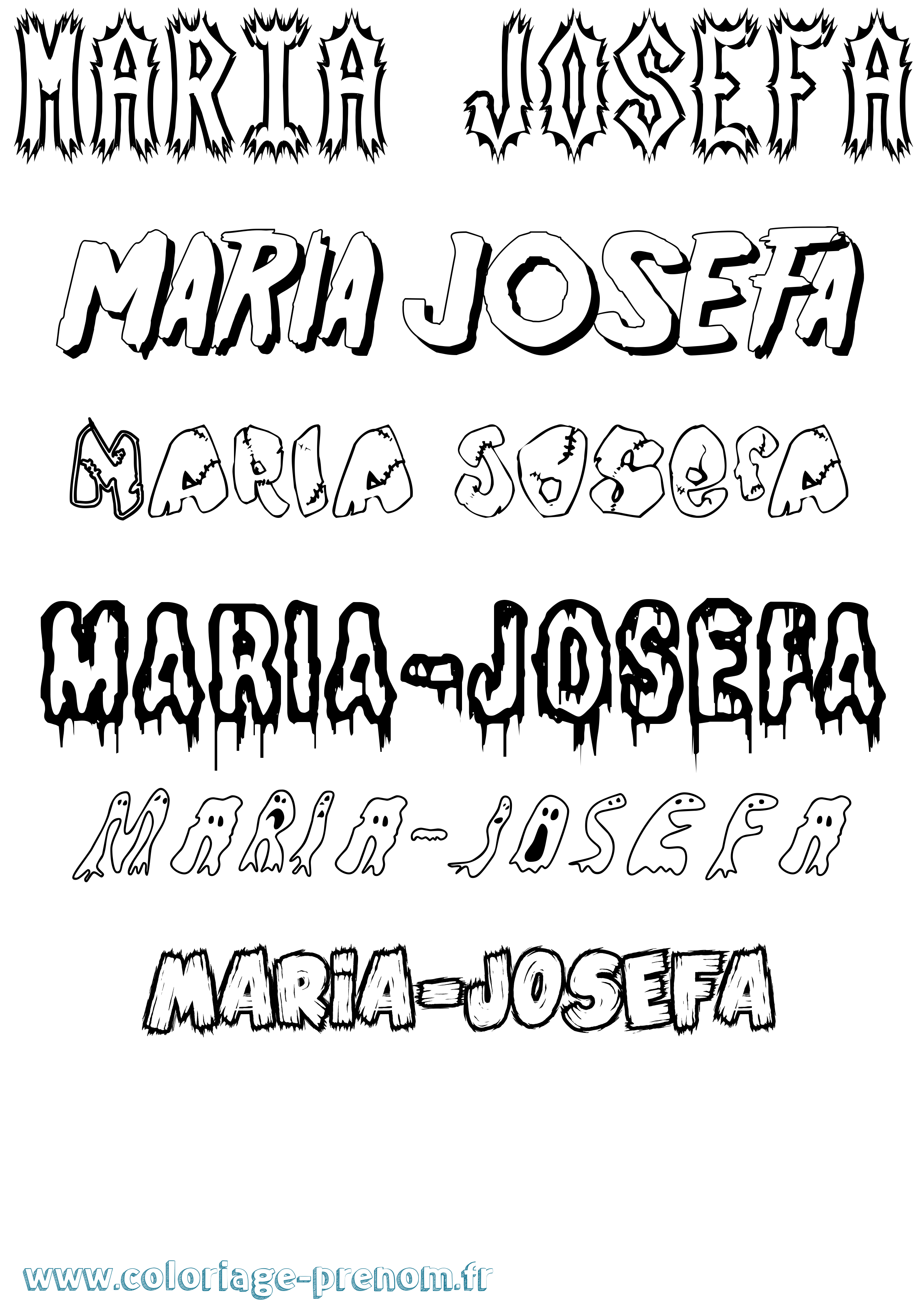 Coloriage Maria-Josefa Frisson Coloriage prénom Maria-Josefa Frisson