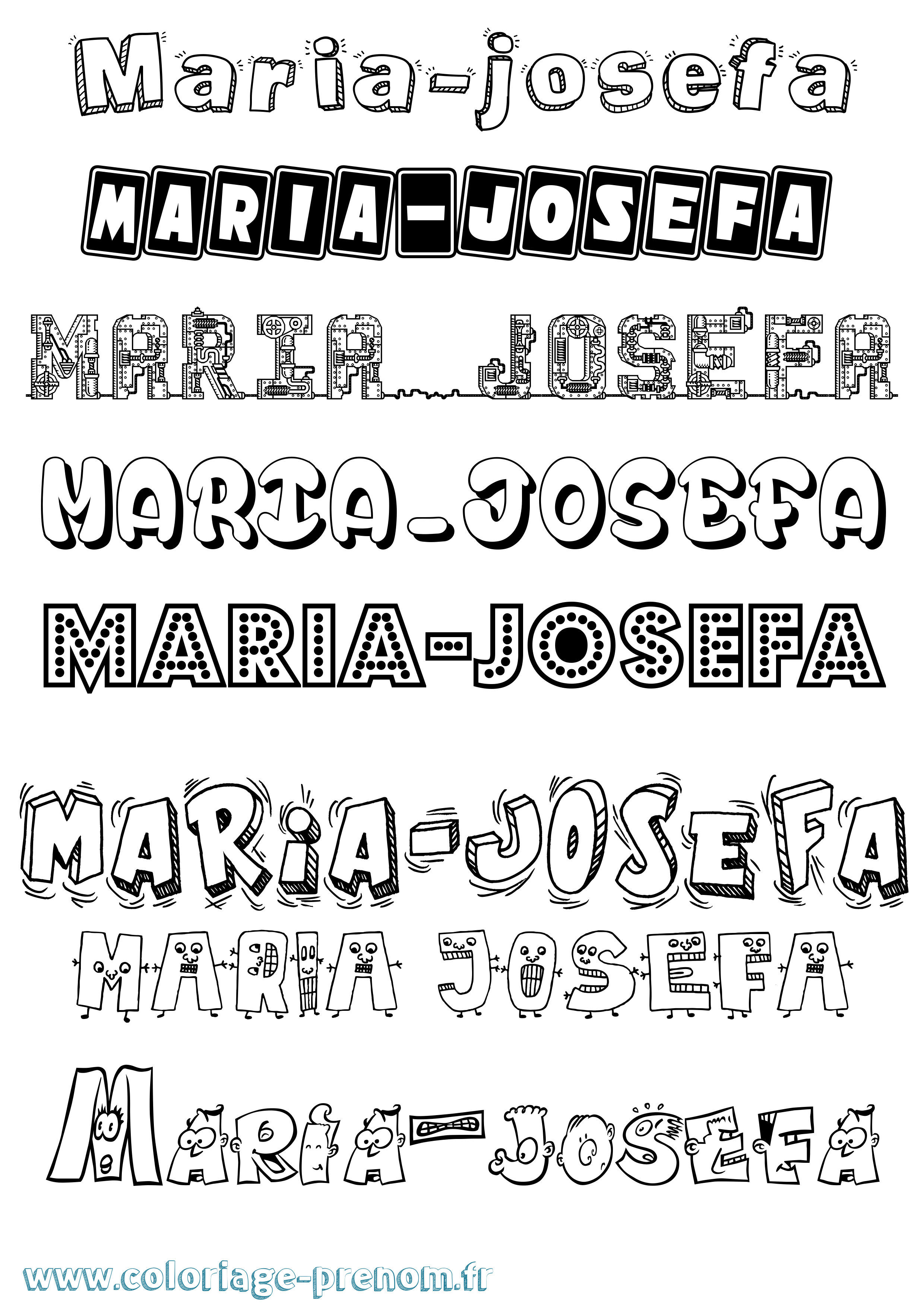 Coloriage Maria-Josefa Fun Coloriage prénom Maria-Josefa Fun