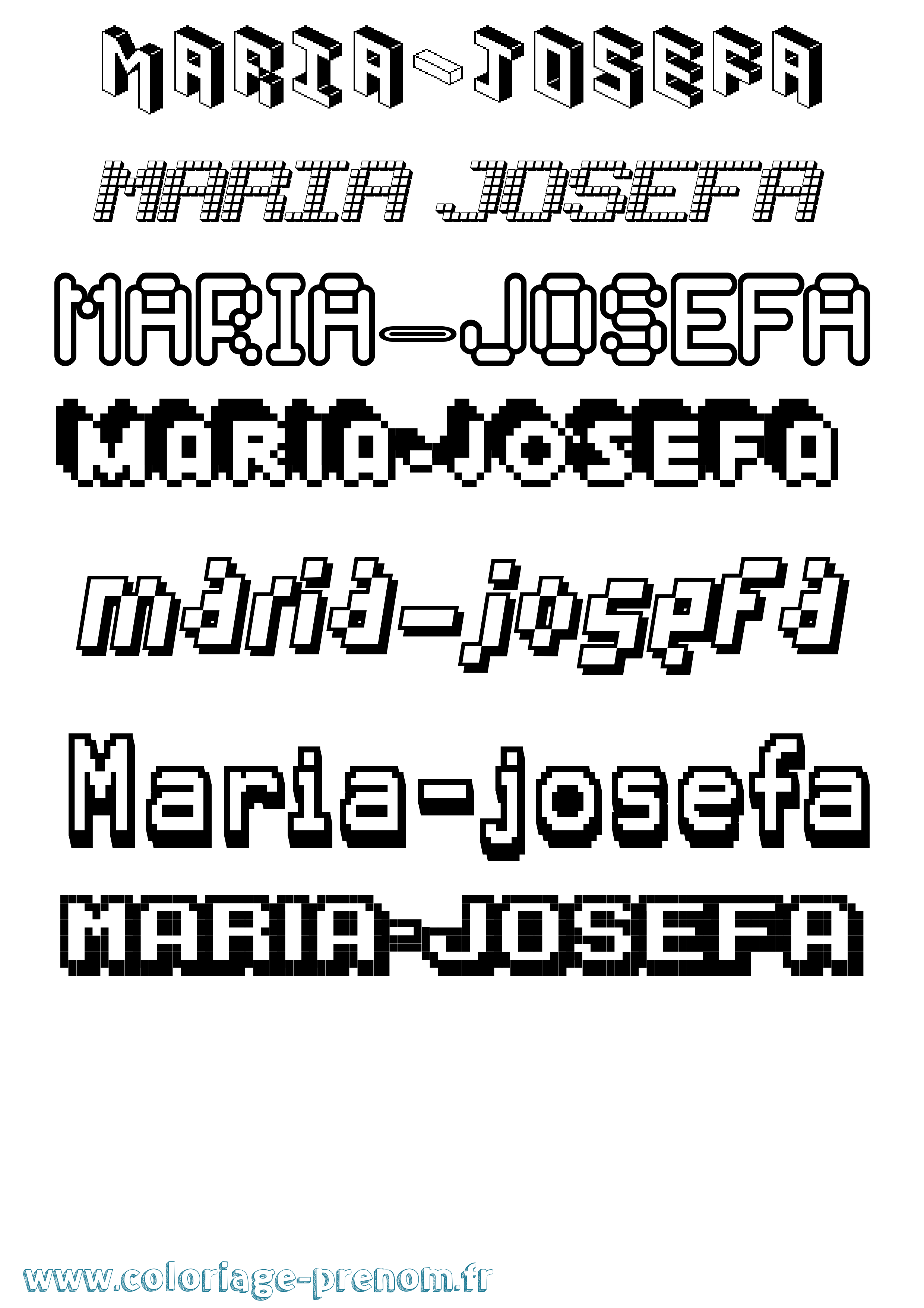 Coloriage Maria-Josefa Pixel Coloriage prénom Maria-Josefa Pixel