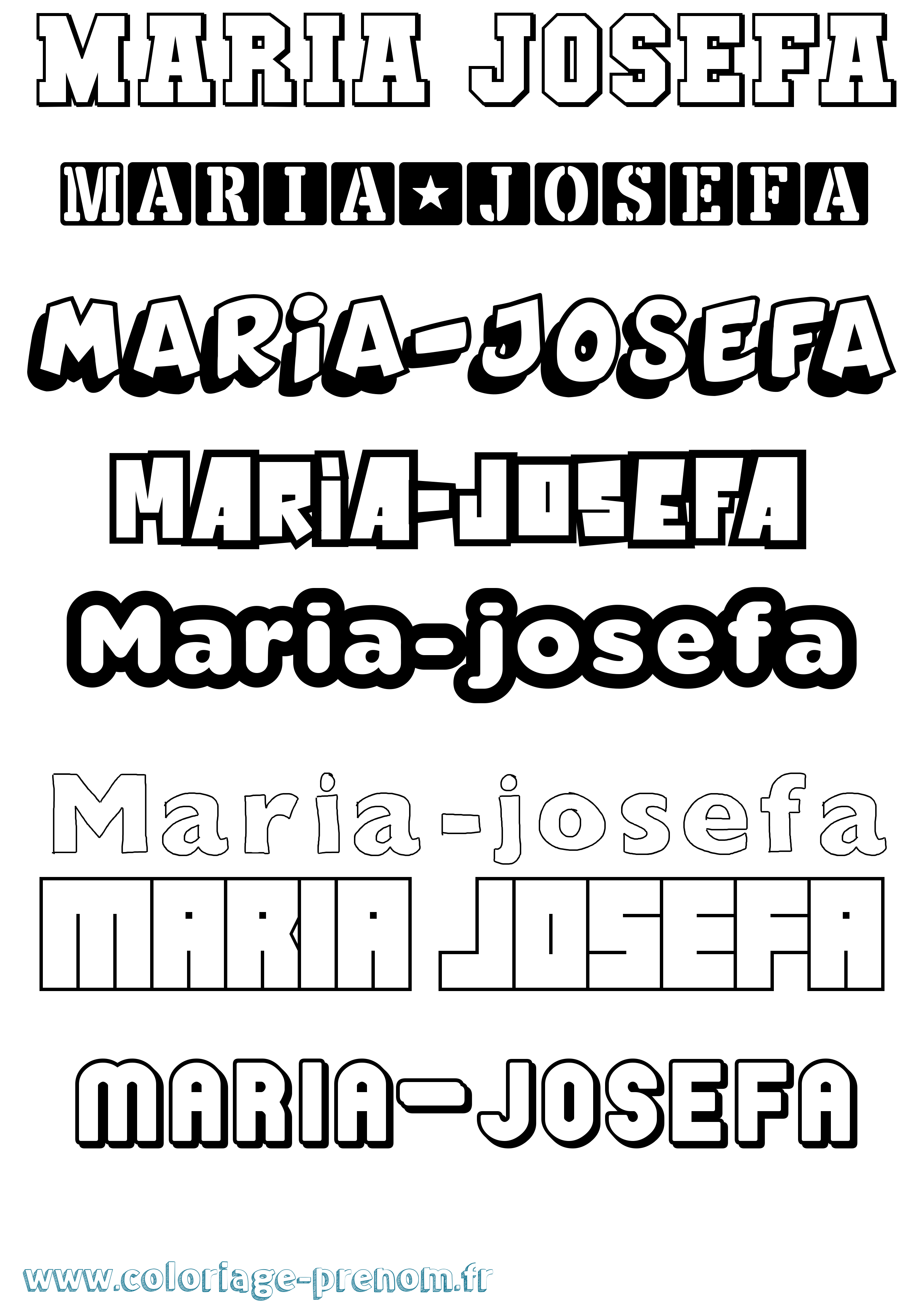 Coloriage Maria-Josefa Simple Coloriage prénom Maria-Josefa Simple