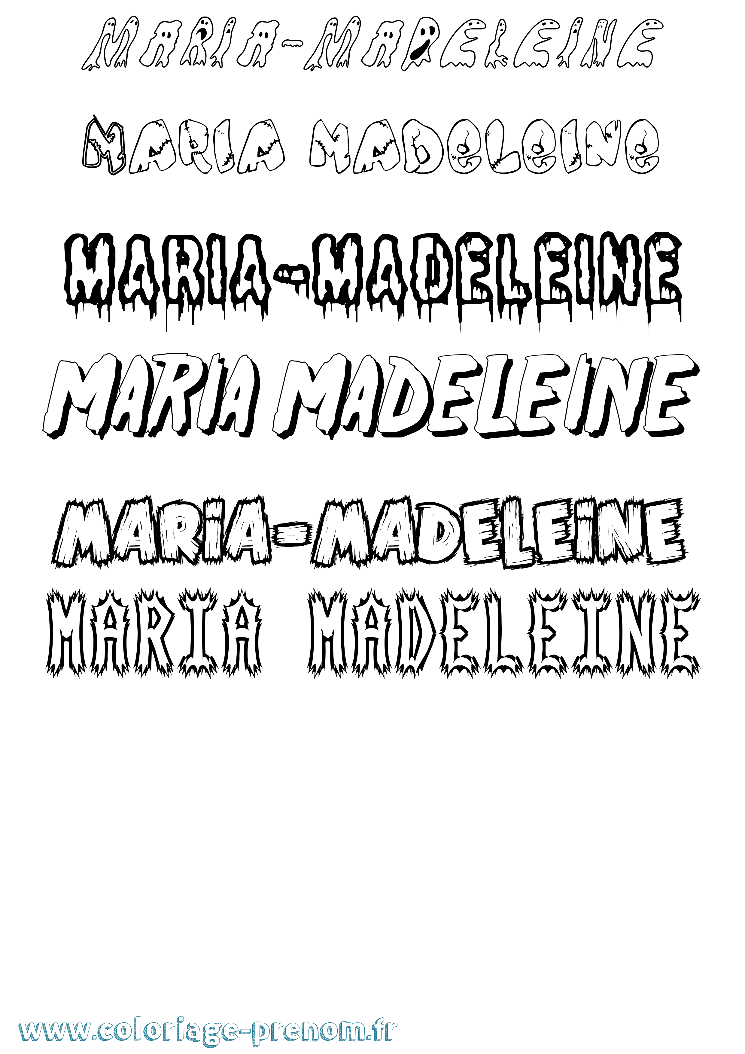 Coloriage Maria-Madeleine Frisson Coloriage prénom Maria-Madeleine Frisson