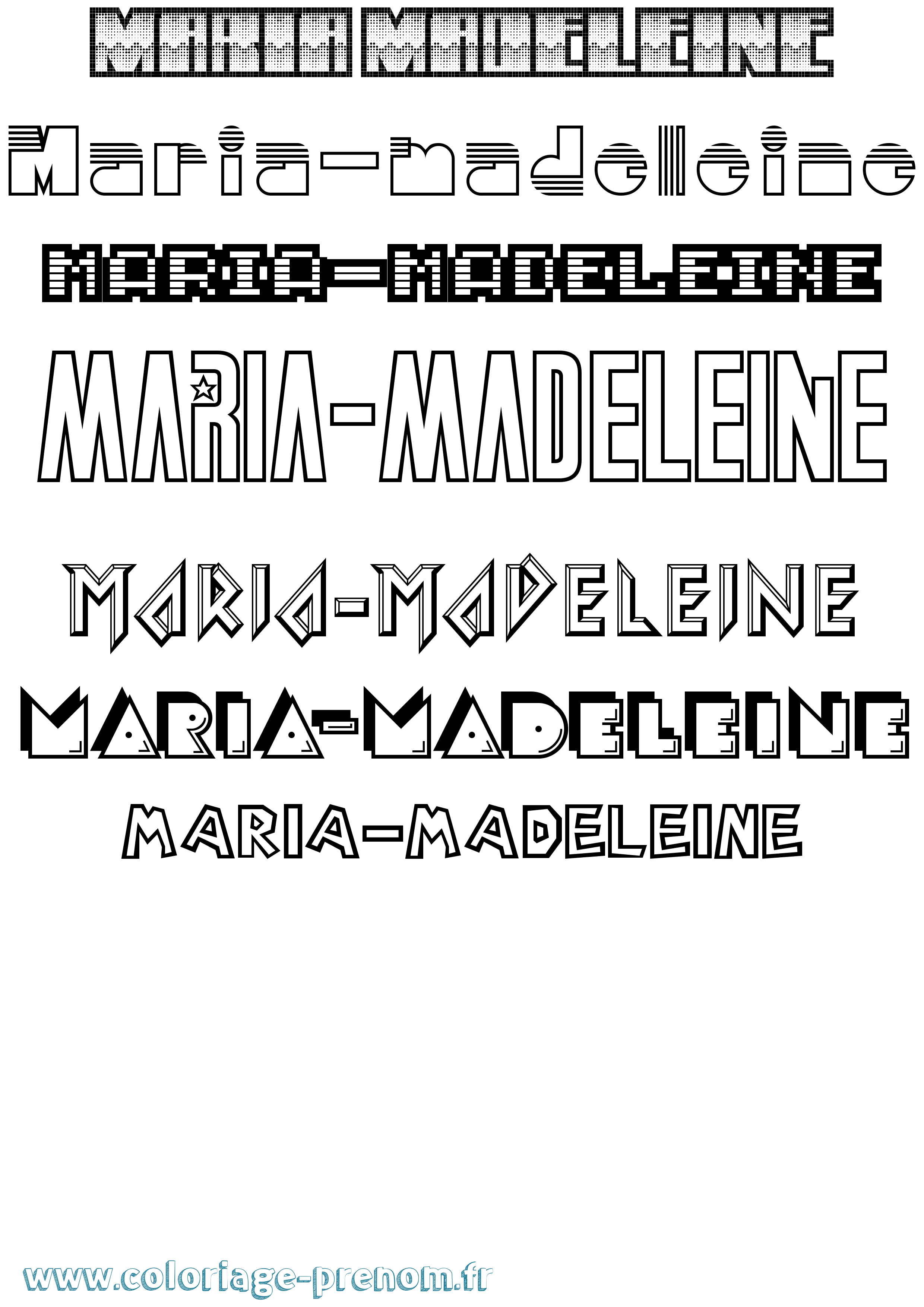 Coloriage Maria-Madeleine Jeux Vidéos Coloriage prénom Maria-Madeleine Jeux Vidéos