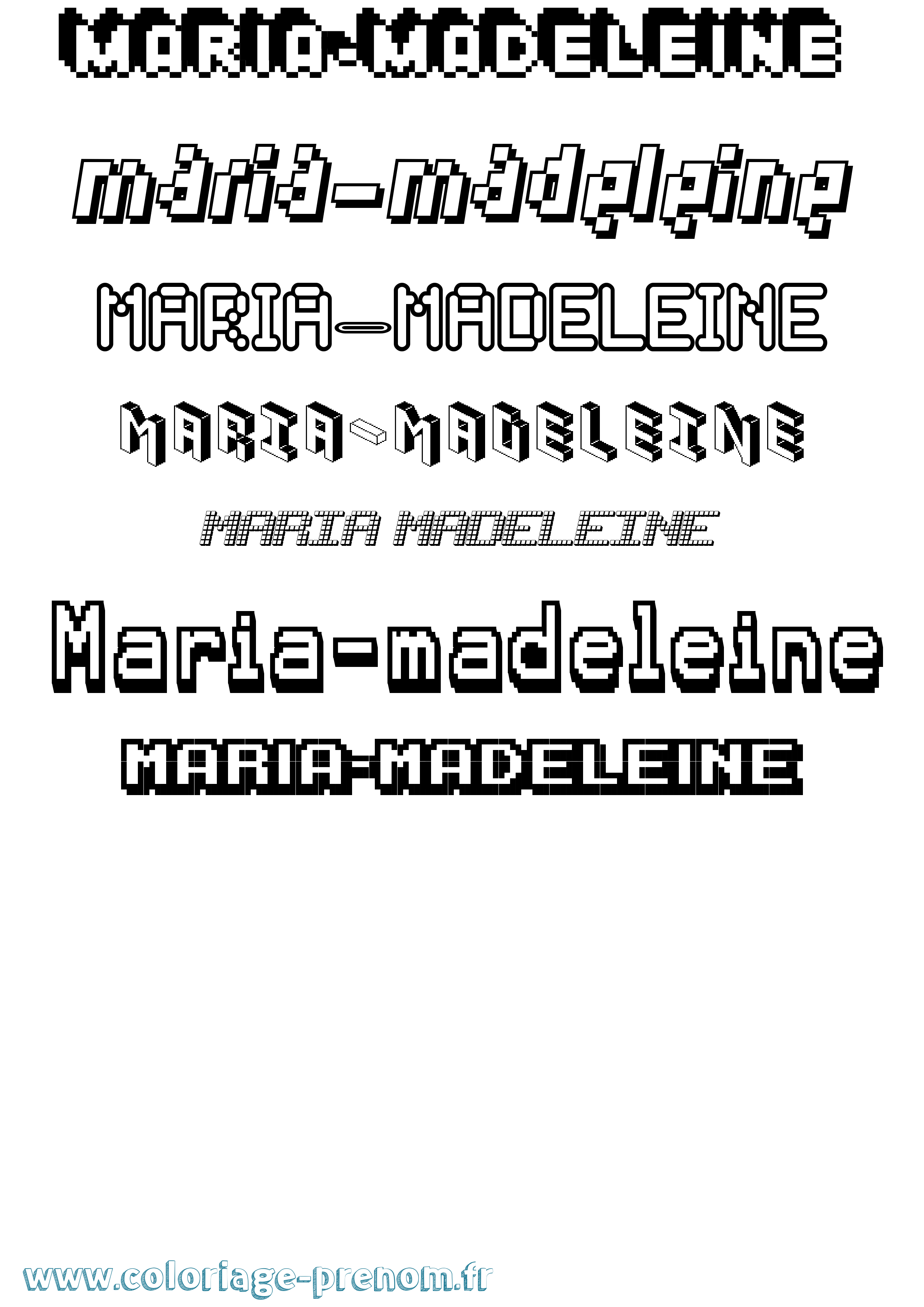 Coloriage Maria-Madeleine Pixel Coloriage prénom Maria-Madeleine Pixel