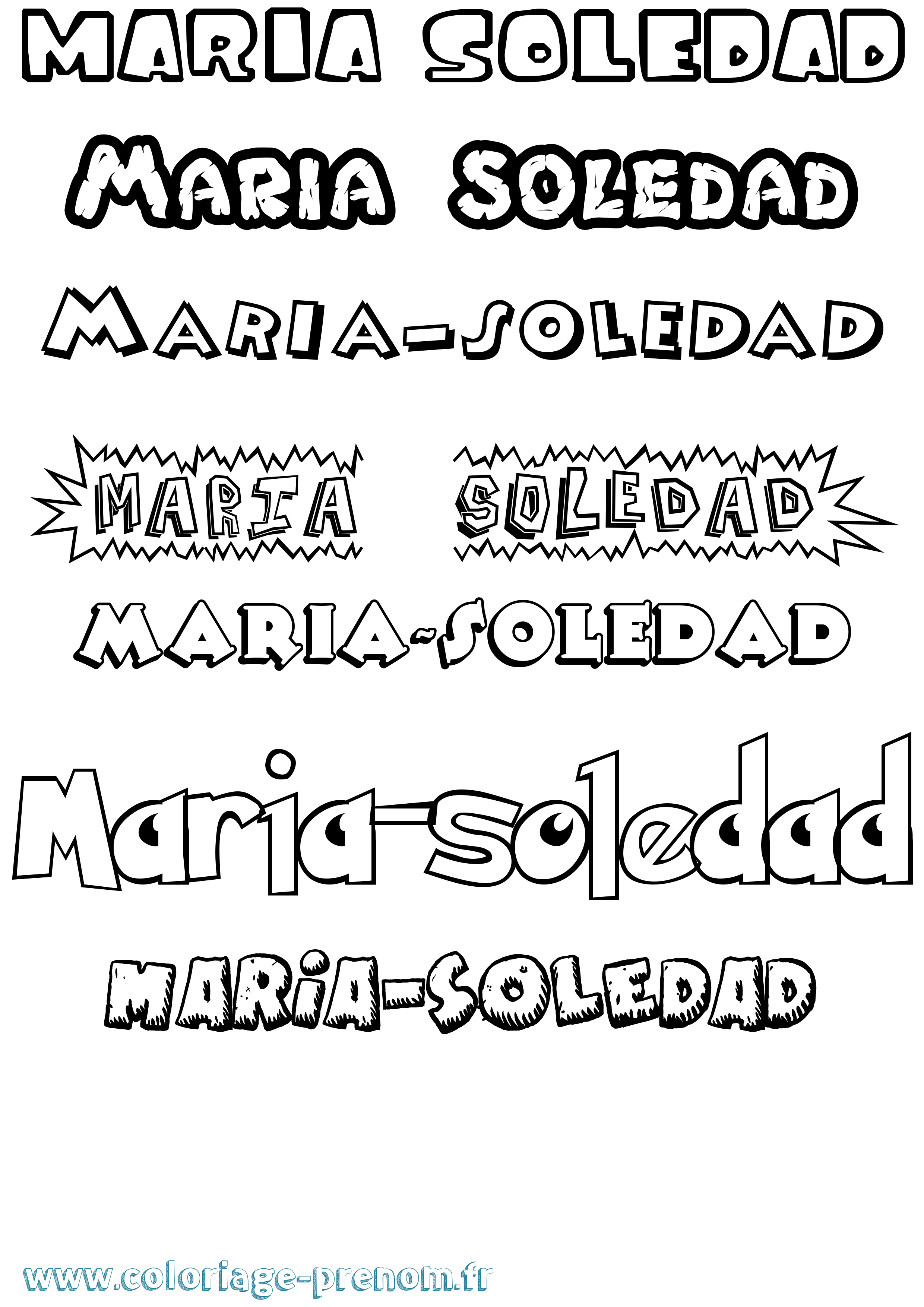 Coloriage Maria-Soledad Dessin Animé Coloriage prénom Maria-Soledad Dessin Animé