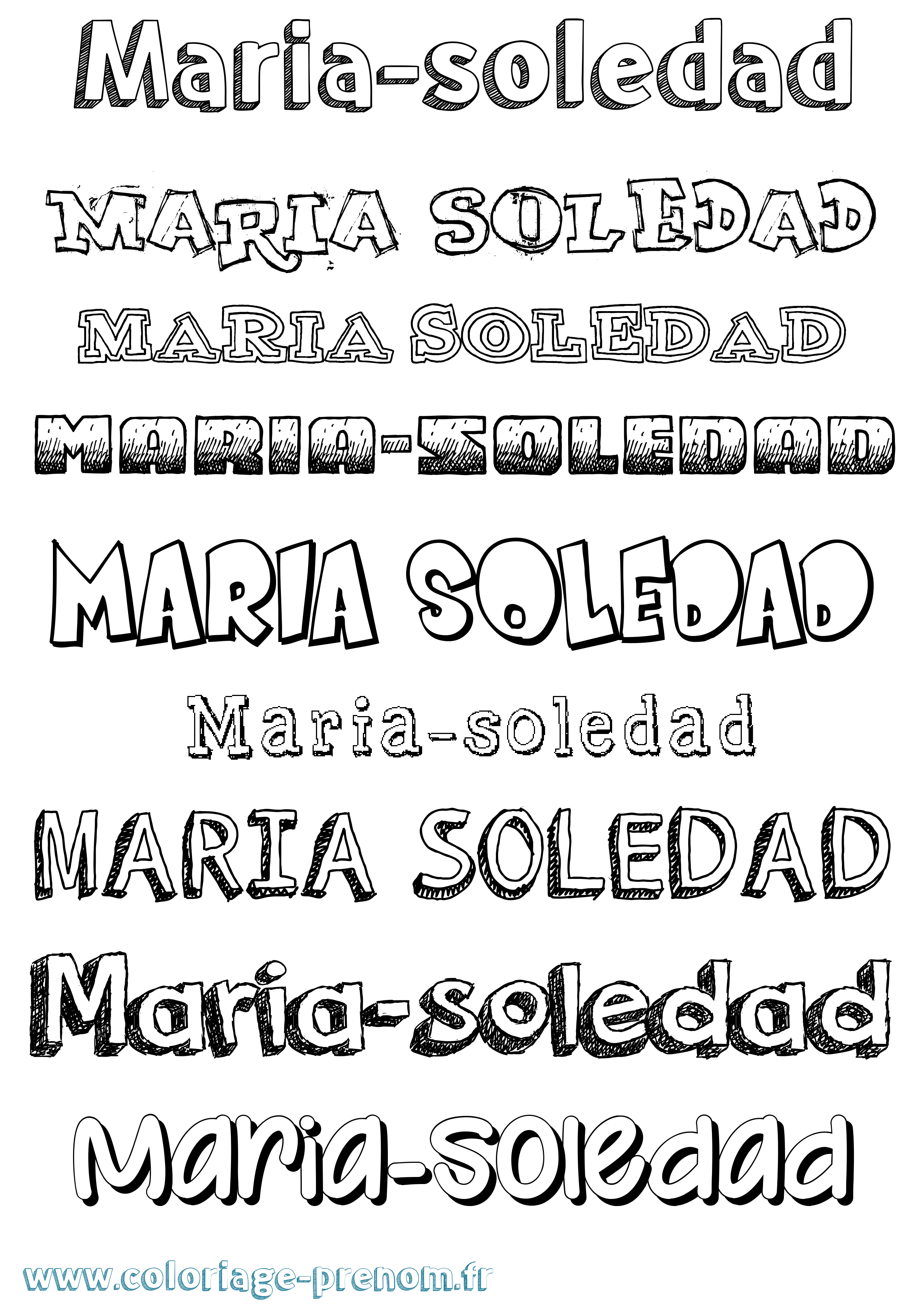 Coloriage Maria-Soledad Dessiné Coloriage prénom Maria-Soledad Dessiné