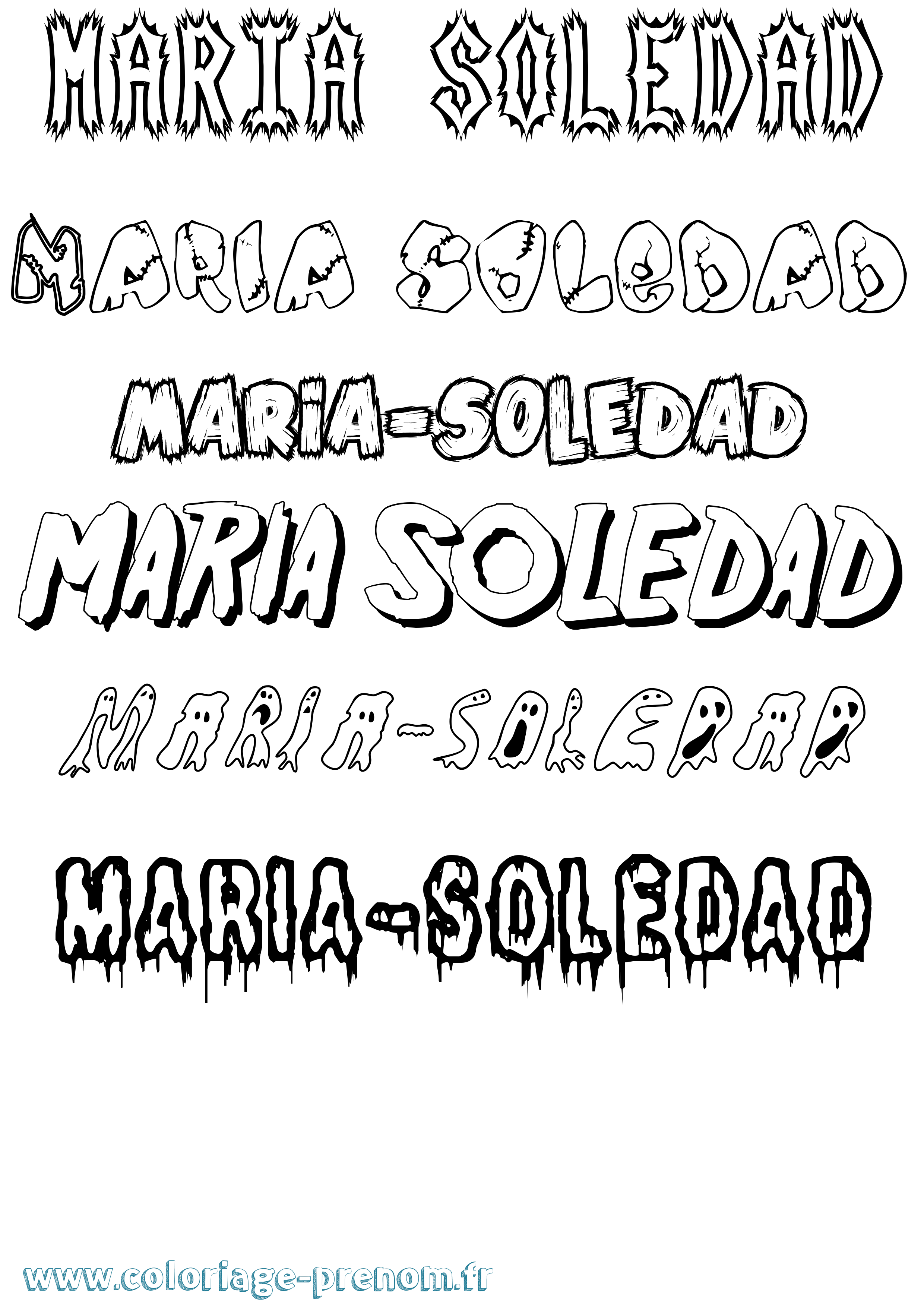 Coloriage Maria-Soledad Frisson Coloriage prénom Maria-Soledad Frisson