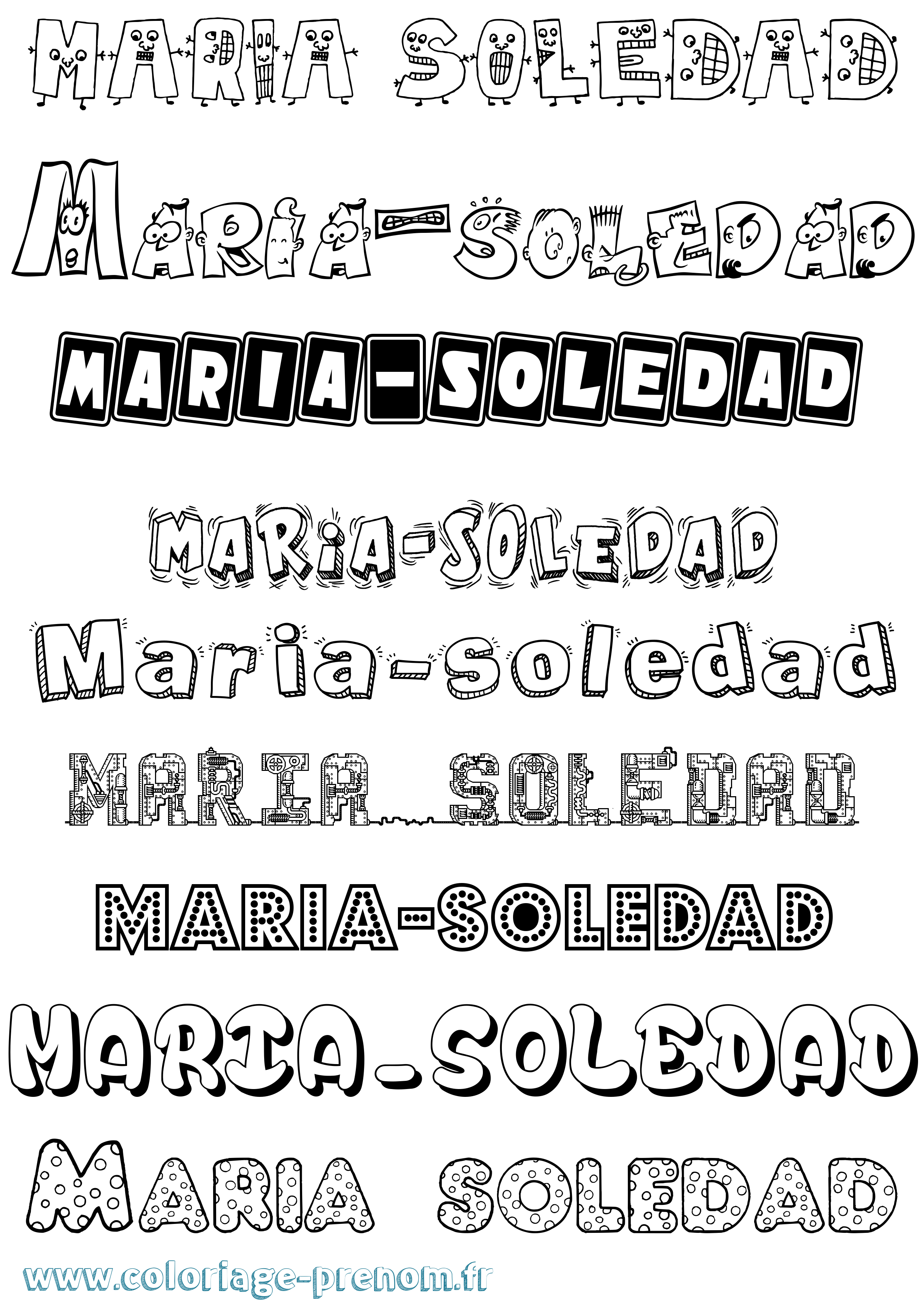 Coloriage Maria-Soledad Fun Coloriage prénom Maria-Soledad Fun