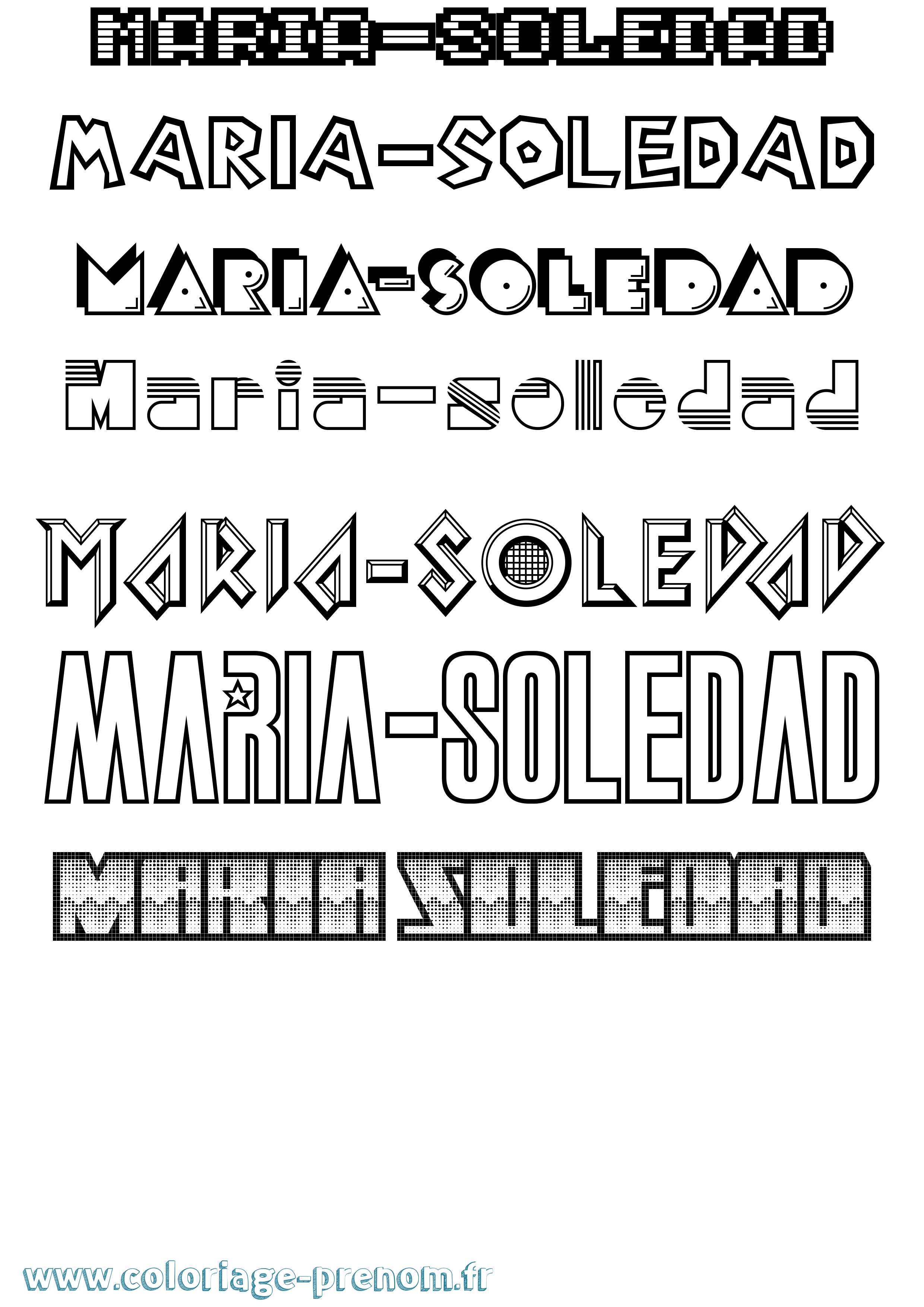 Coloriage Maria-Soledad Jeux Vidéos Coloriage prénom Maria-Soledad Jeux Vidéos