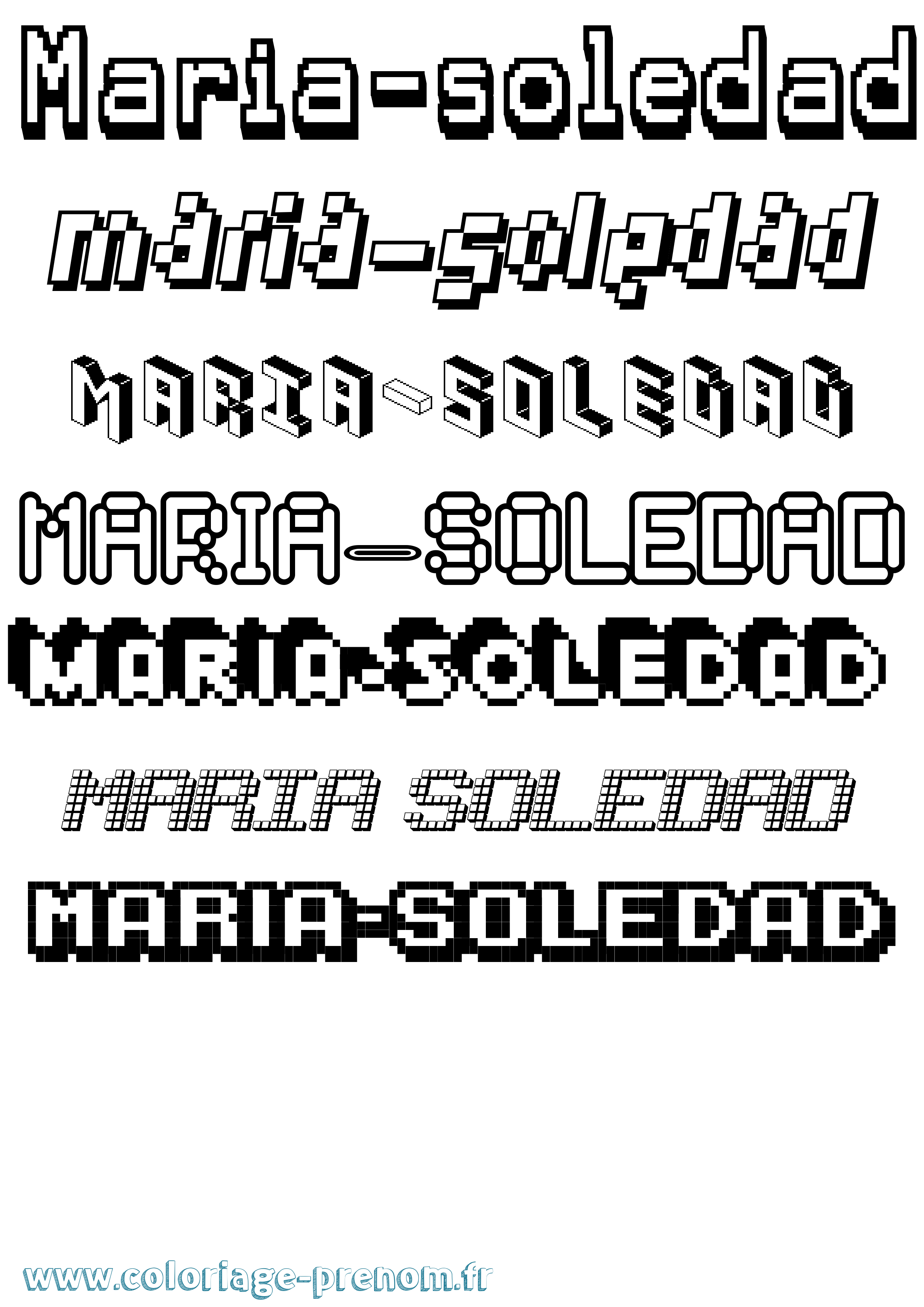 Coloriage Maria-Soledad Pixel Coloriage prénom Maria-Soledad Pixel