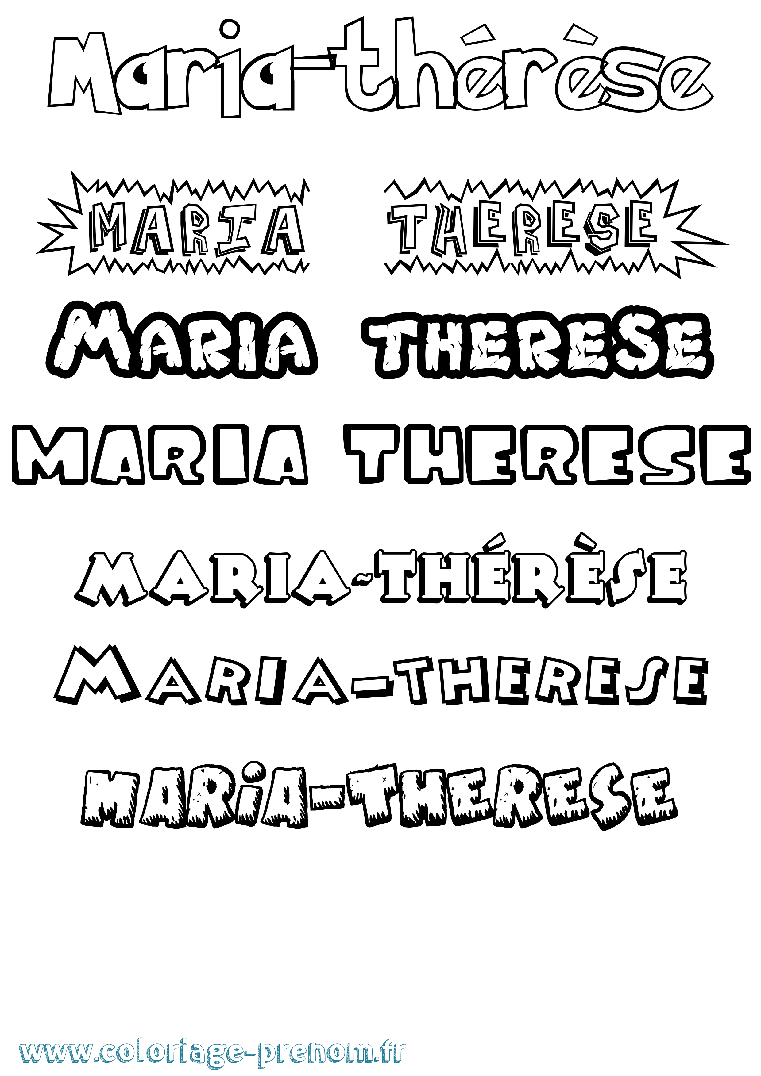 Coloriage Maria-Thérèse Dessin Animé Coloriage prénom Maria-Thérèse Dessin Animé