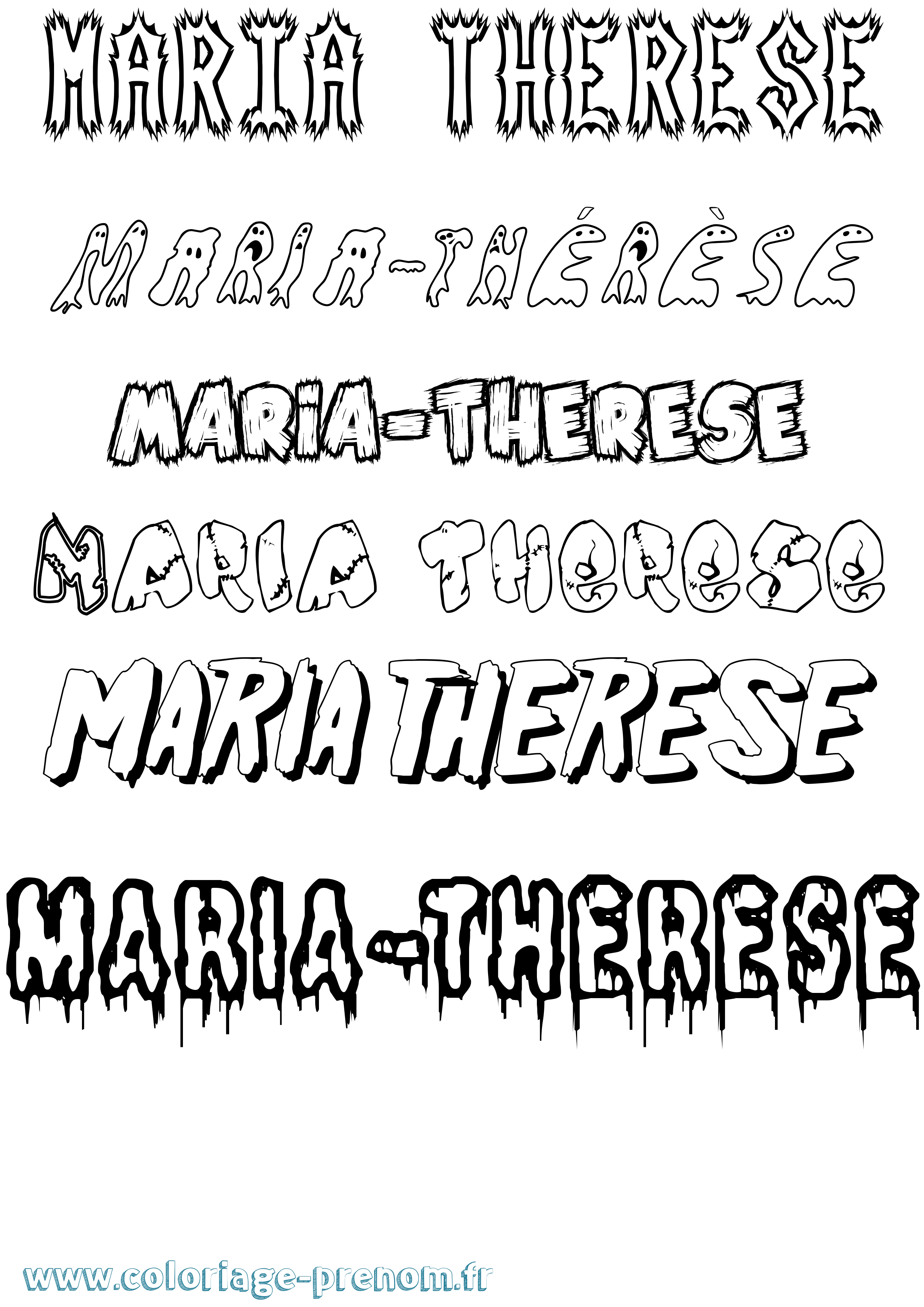 Coloriage Maria-Thérèse Frisson Coloriage prénom Maria-Thérèse Frisson