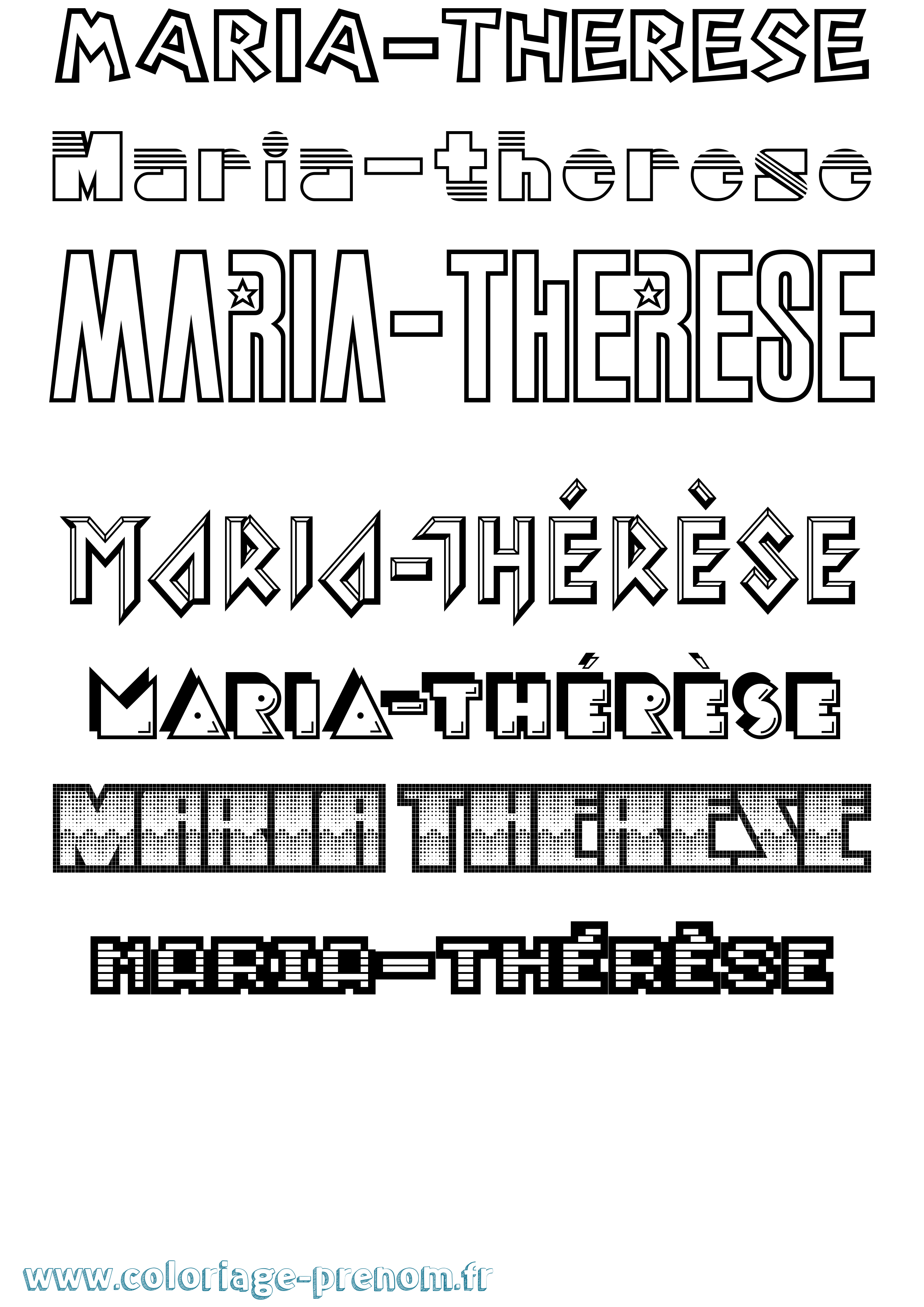 Coloriage Maria-Thérèse Jeux Vidéos Coloriage prénom Maria-Thérèse Jeux Vidéos