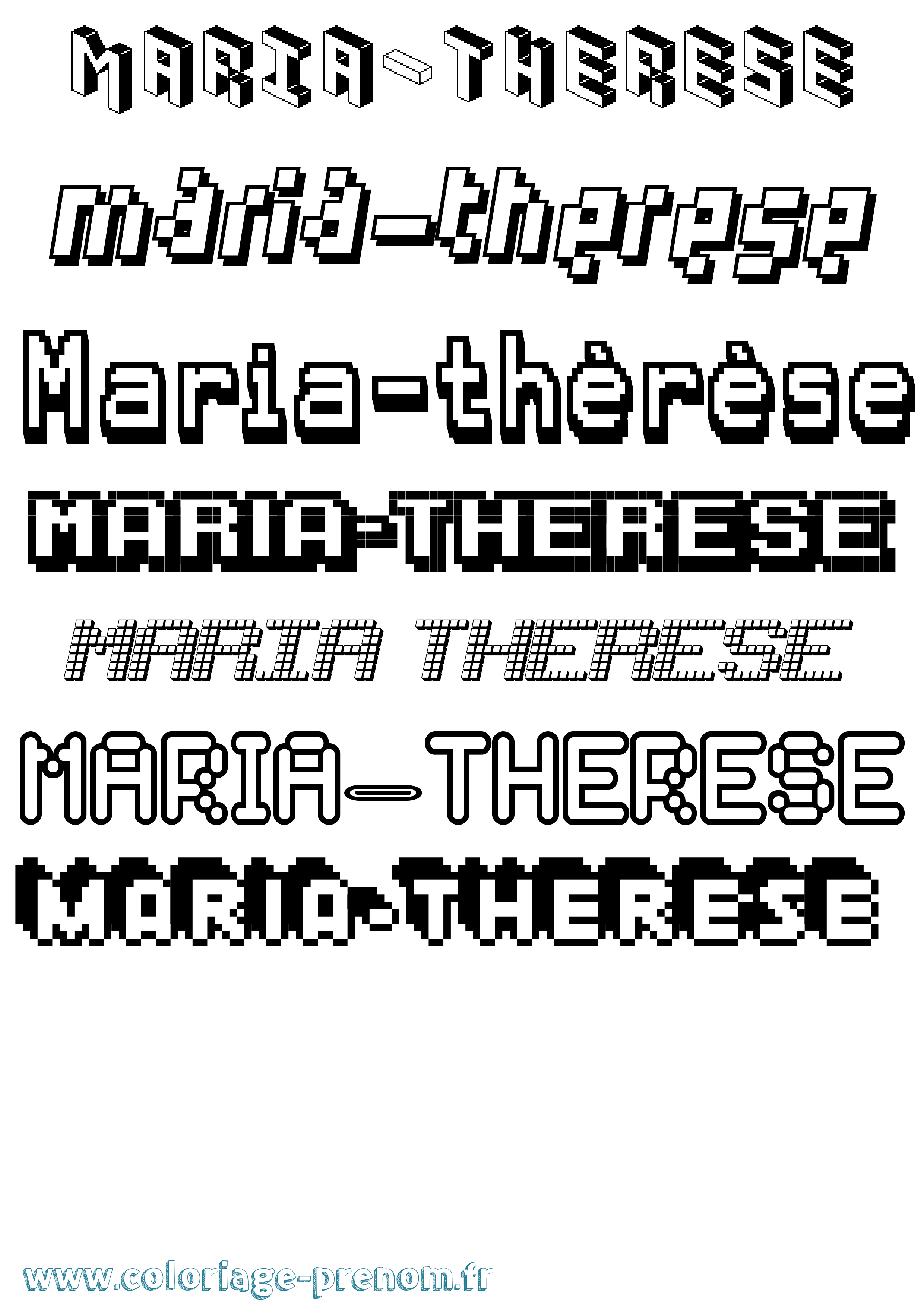 Coloriage Maria-Thérèse Pixel Coloriage prénom Maria-Thérèse Pixel