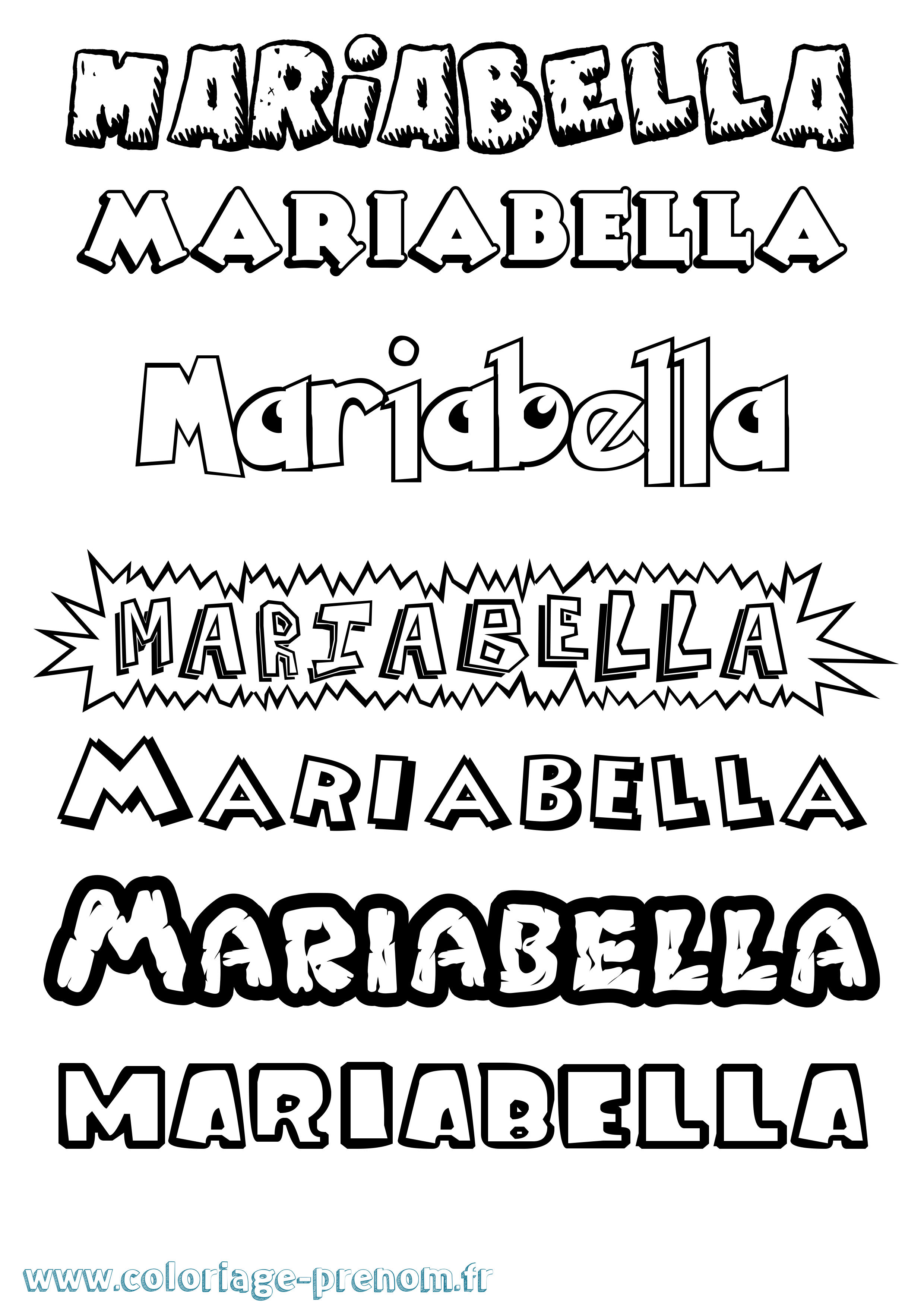 Coloriage Mariabella Dessin Animé Coloriage prénom Mariabella Dessin Animé