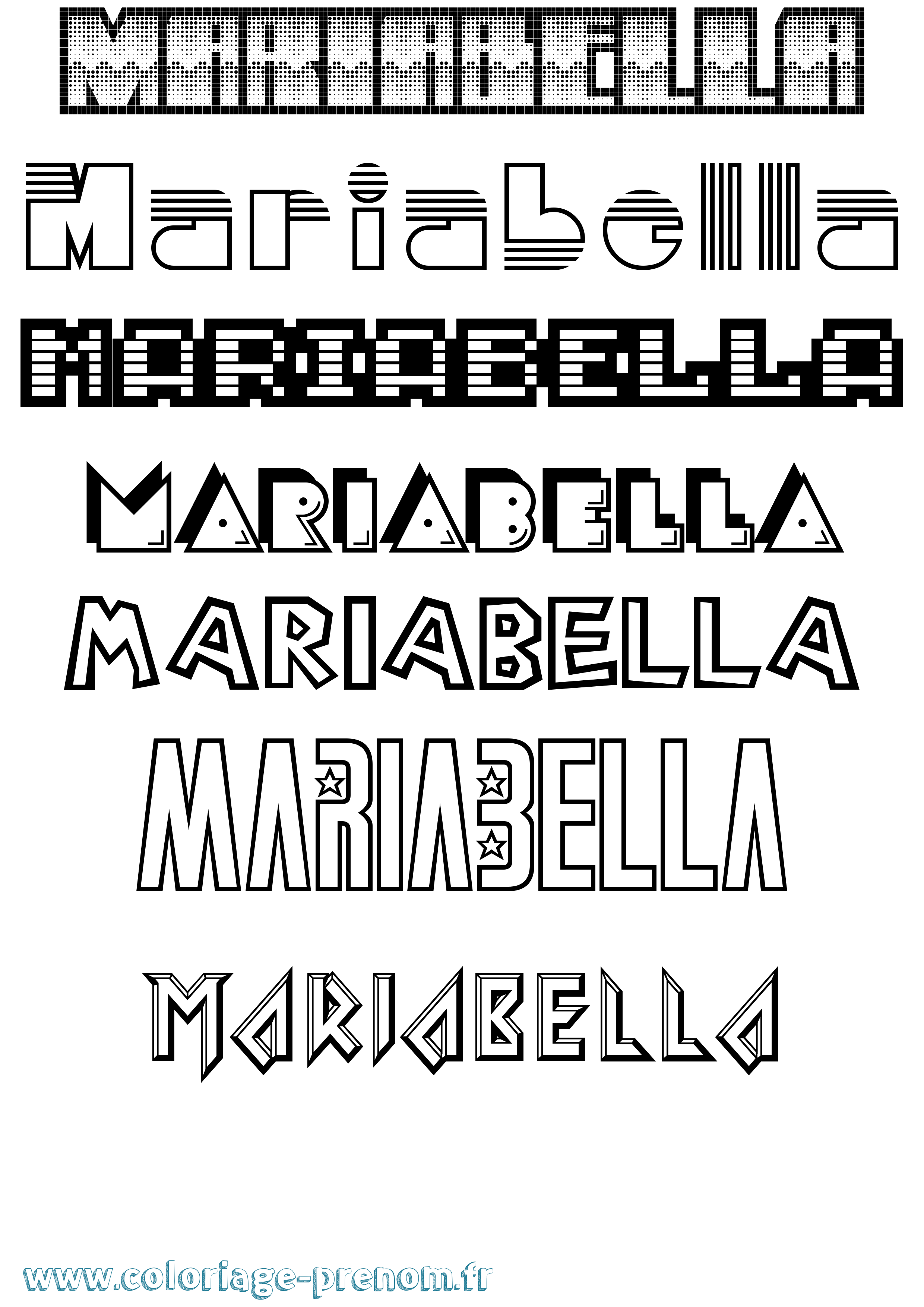 Coloriage Mariabella Jeux Vidéos Coloriage prénom Mariabella Jeux Vidéos