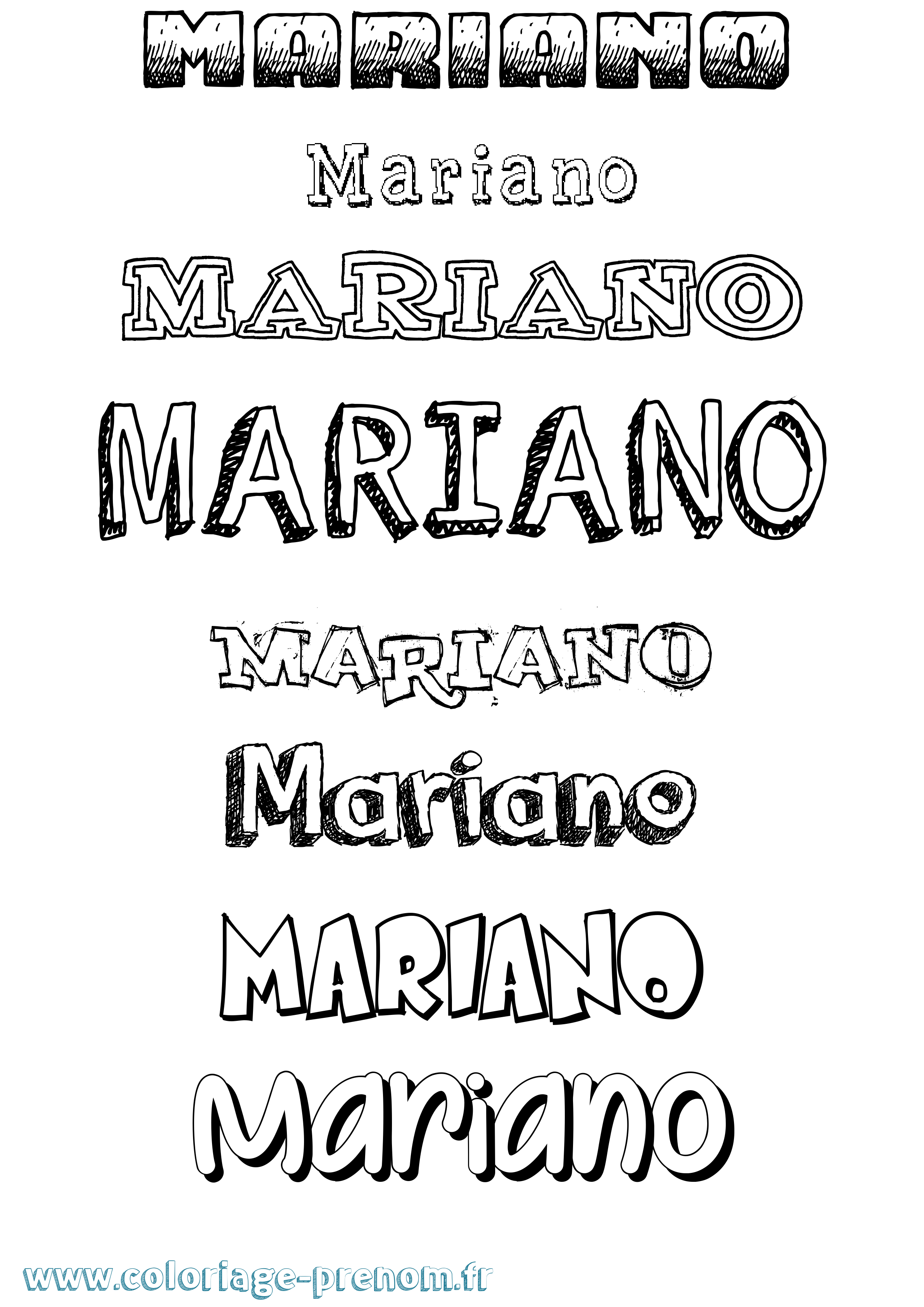 Coloriage Mariano Dessiné Coloriage prénom Mariano Dessiné