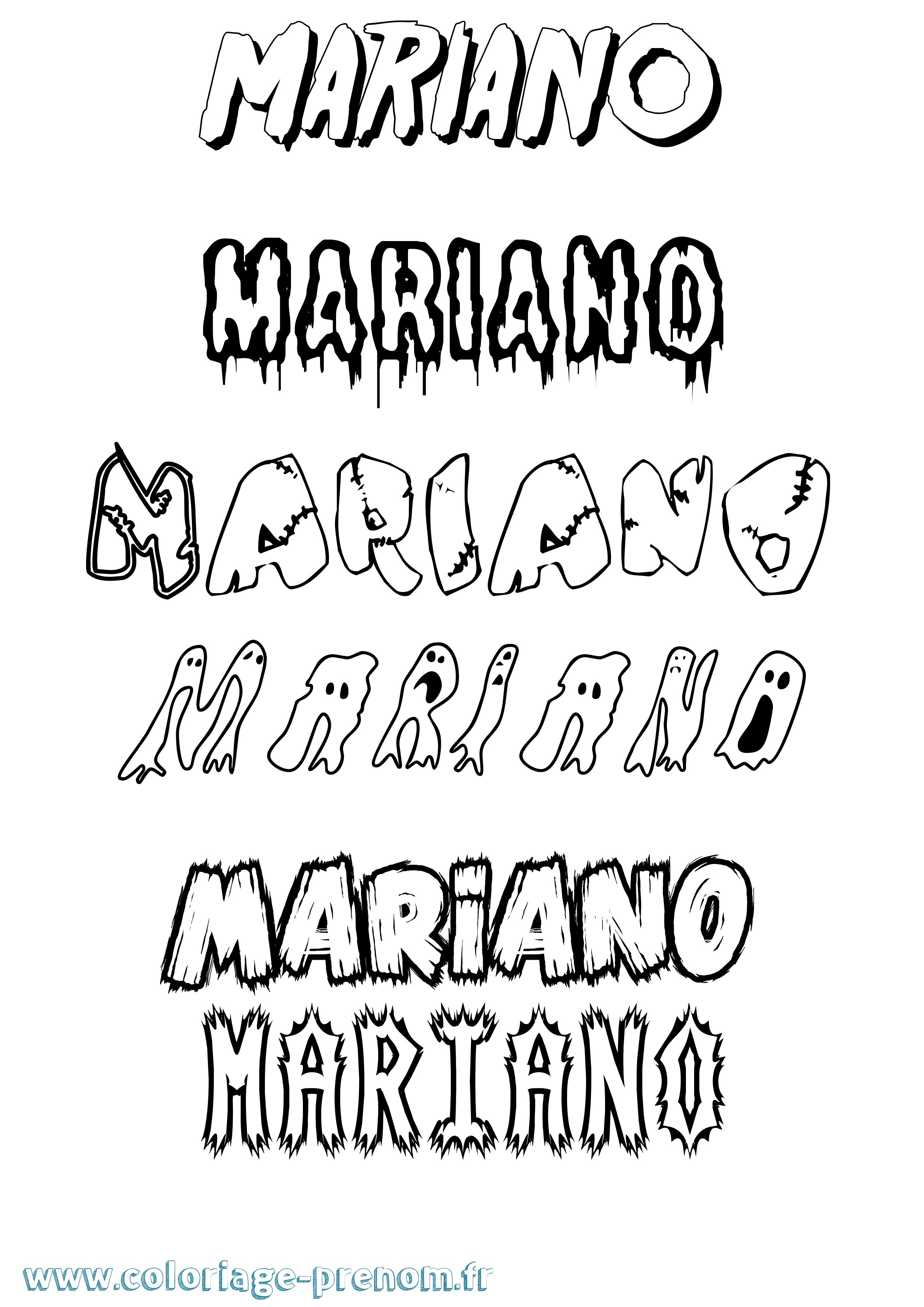 Coloriage Mariano Frisson Coloriage prénom Mariano Frisson