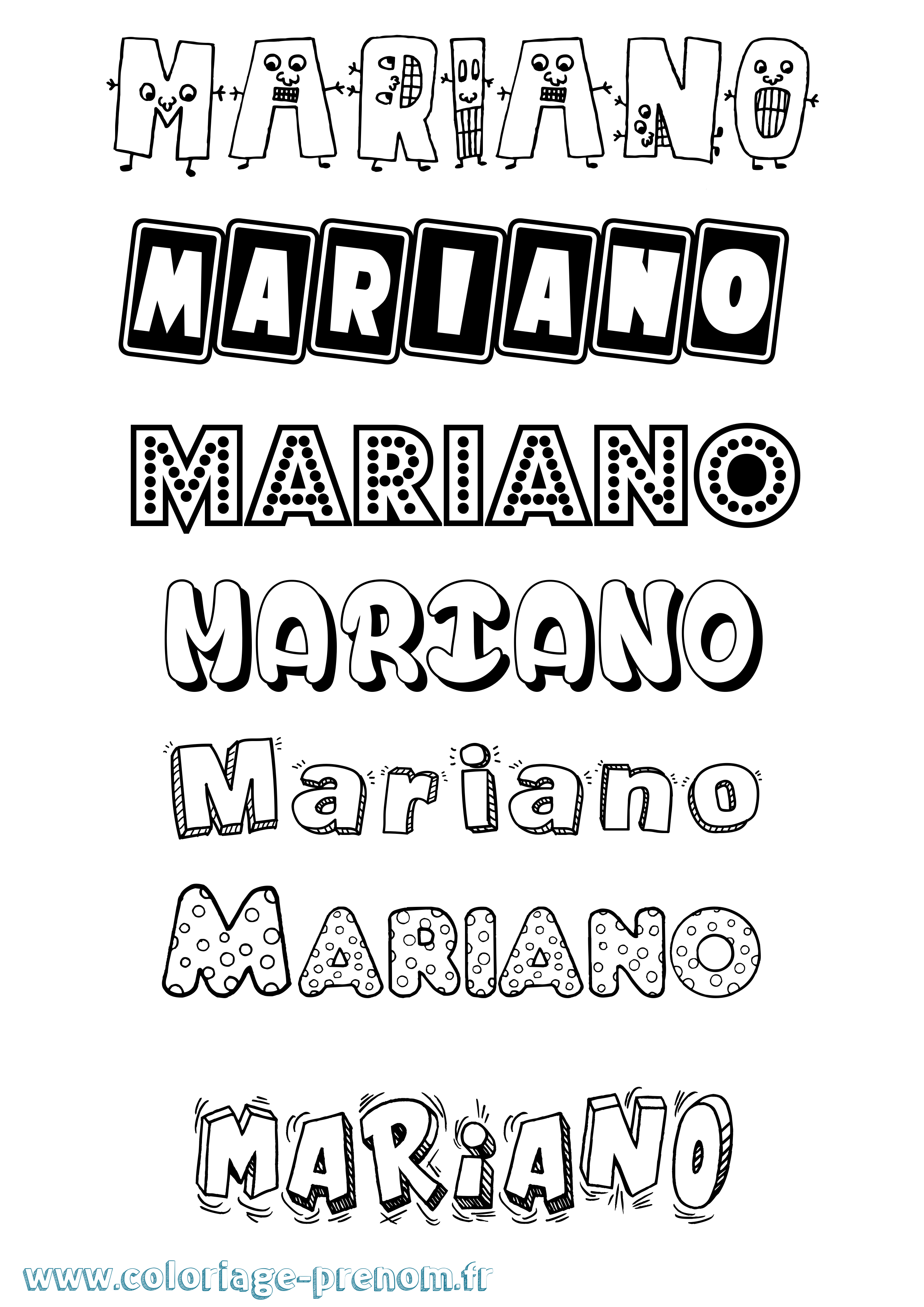 Coloriage Mariano Fun Coloriage prénom Mariano Fun