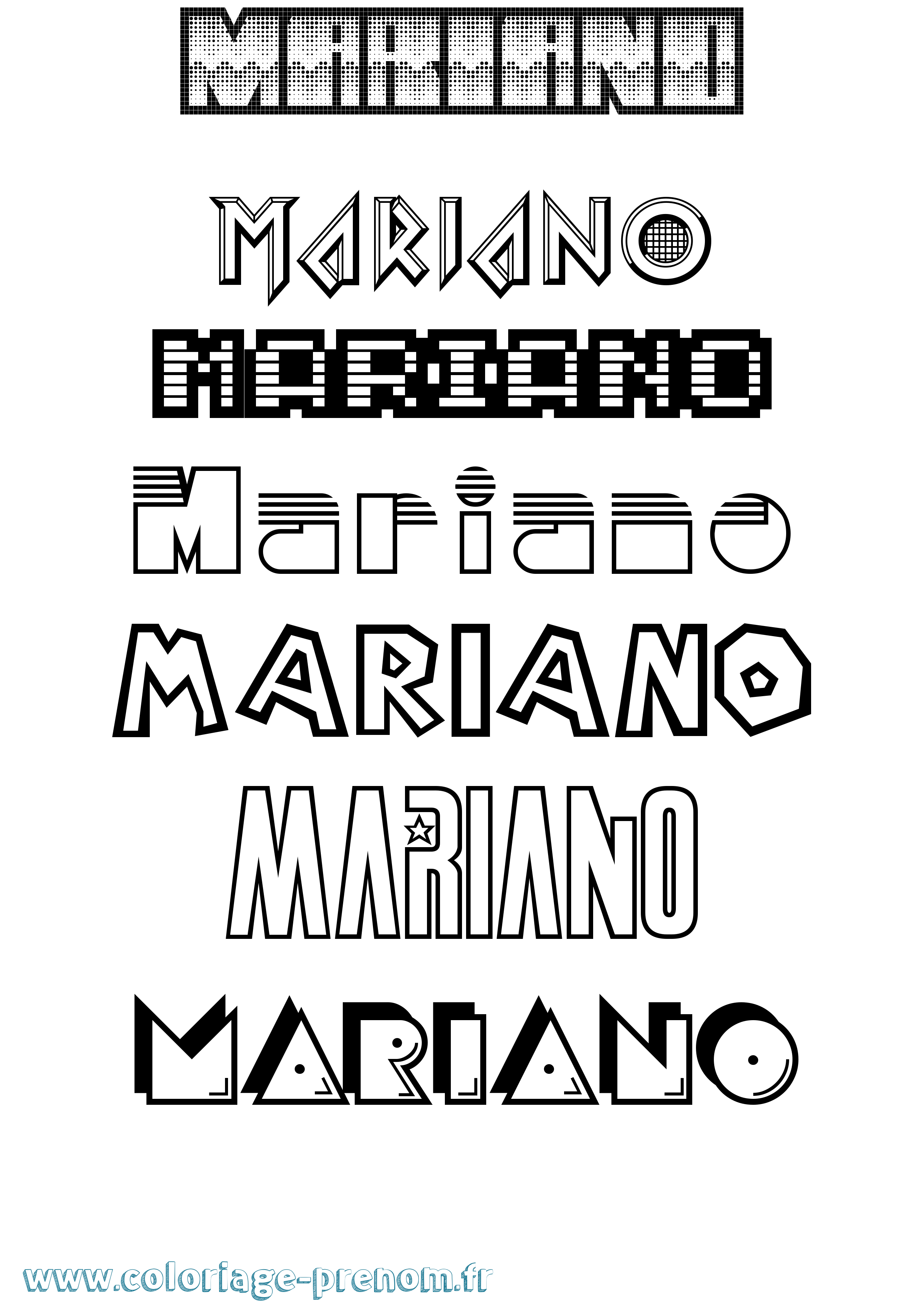 Coloriage Mariano Jeux Vidéos Coloriage prénom Mariano Jeux Vidéos