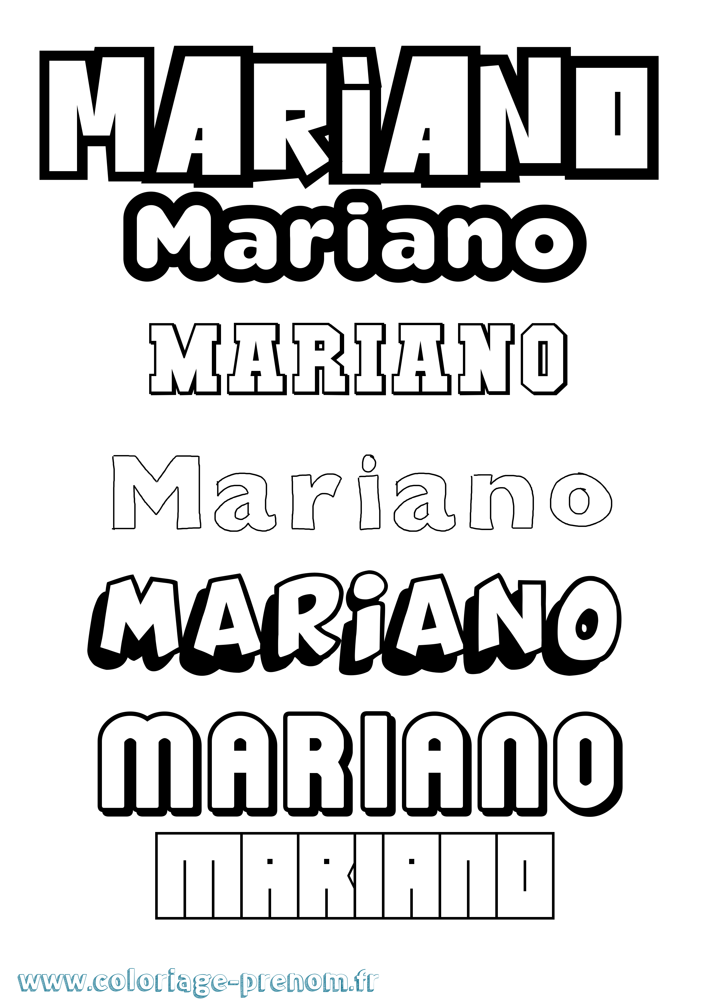 Coloriage Mariano Simple Coloriage prénom Mariano Simple