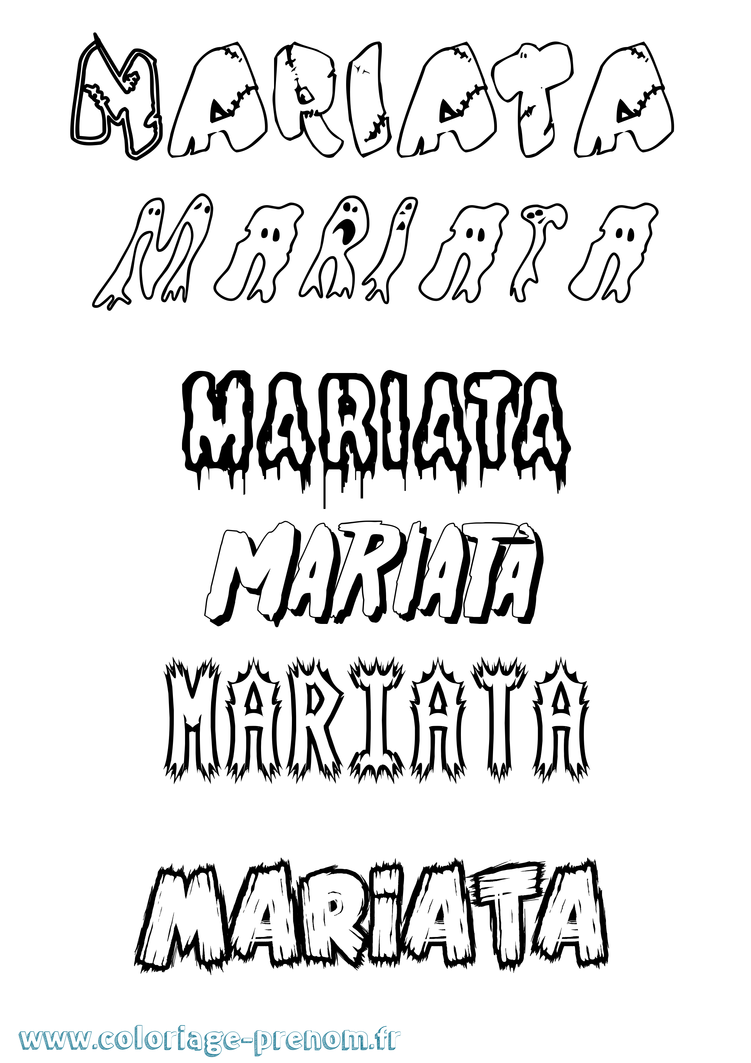 Coloriage Mariata Frisson Coloriage prénom Mariata Frisson