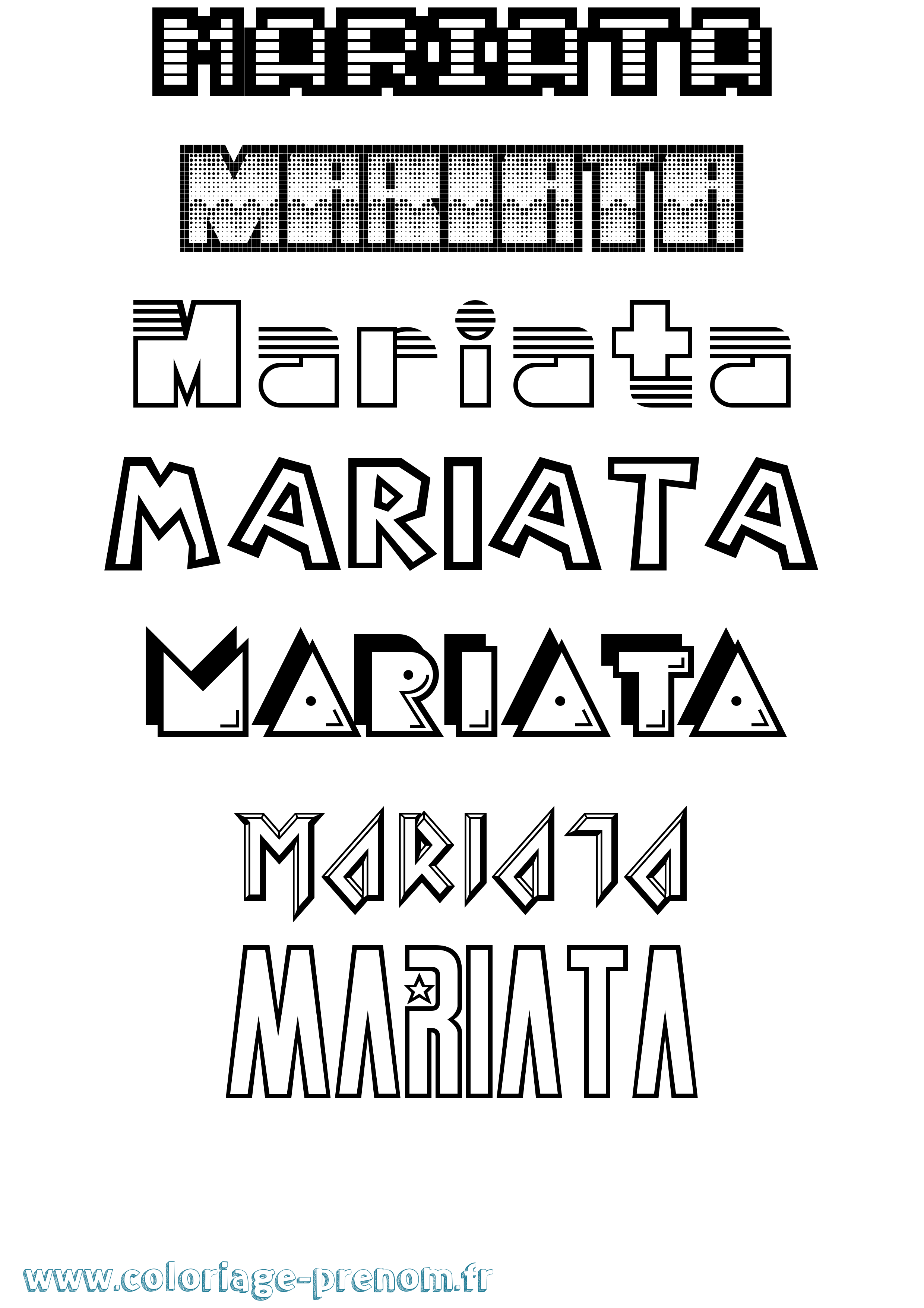 Coloriage Mariata Jeux Vidéos Coloriage prénom Mariata Jeux Vidéos