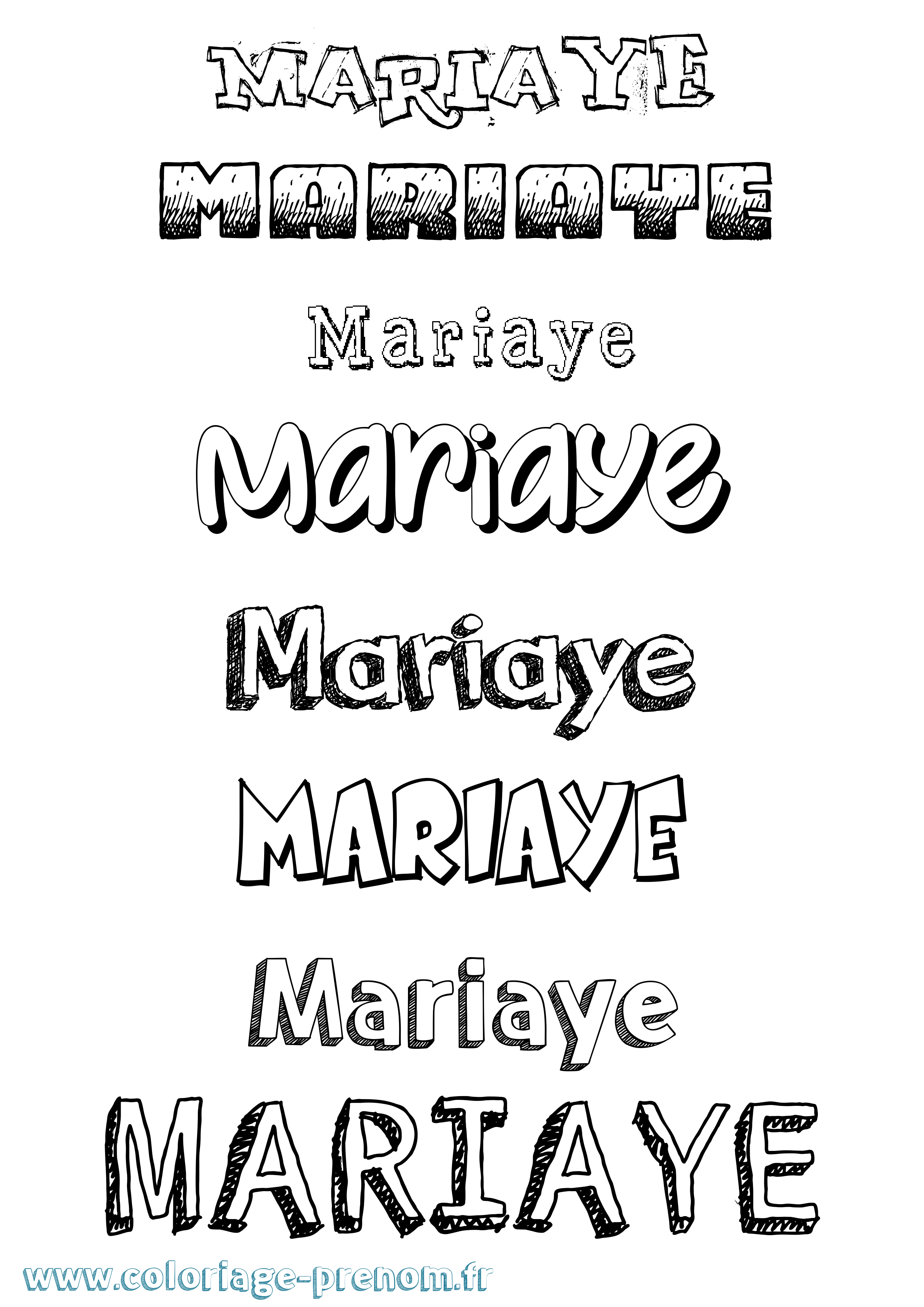 Coloriage Mariaye Dessiné Coloriage prénom Mariaye Dessiné