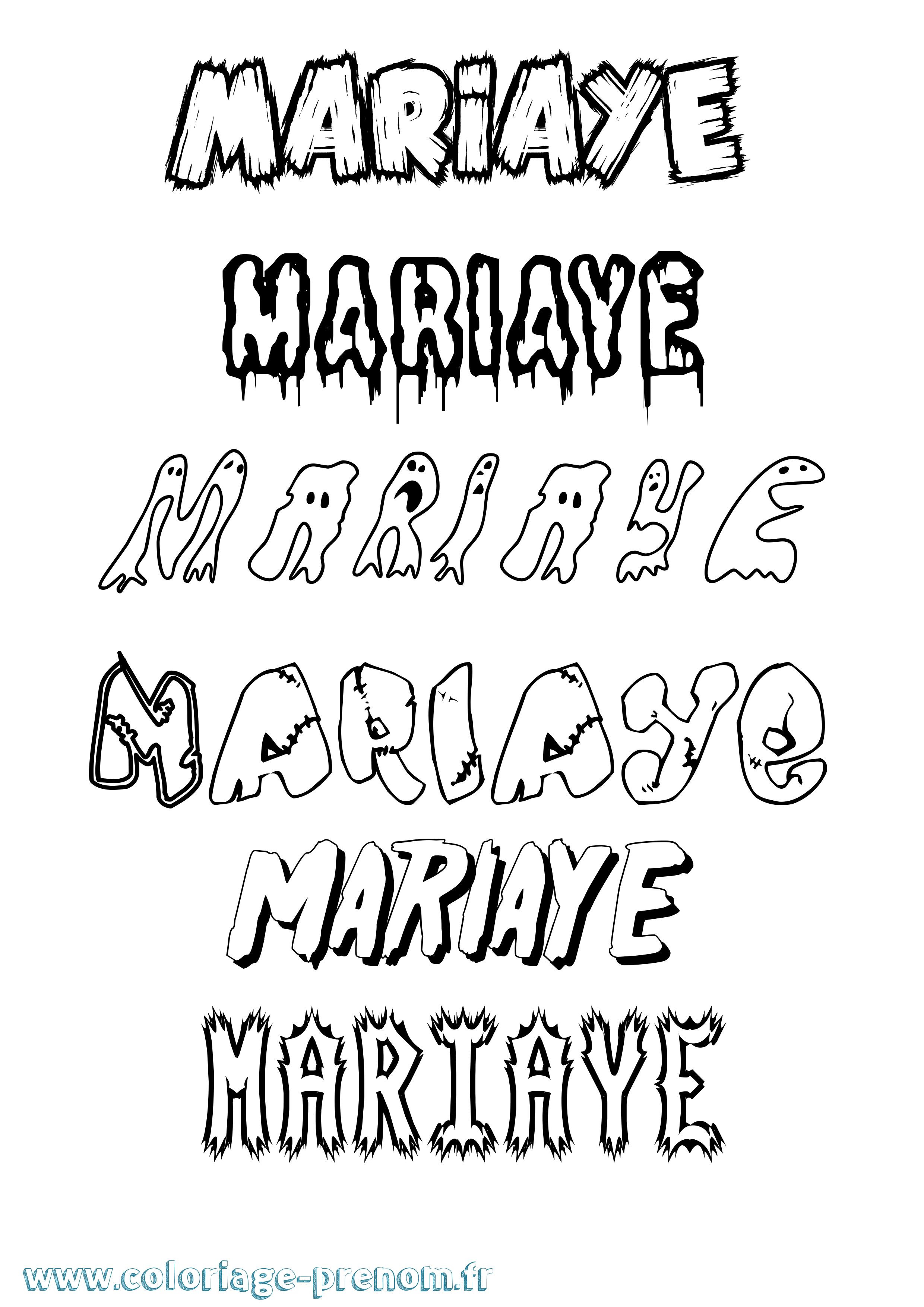 Coloriage Mariaye Frisson Coloriage prénom Mariaye Frisson