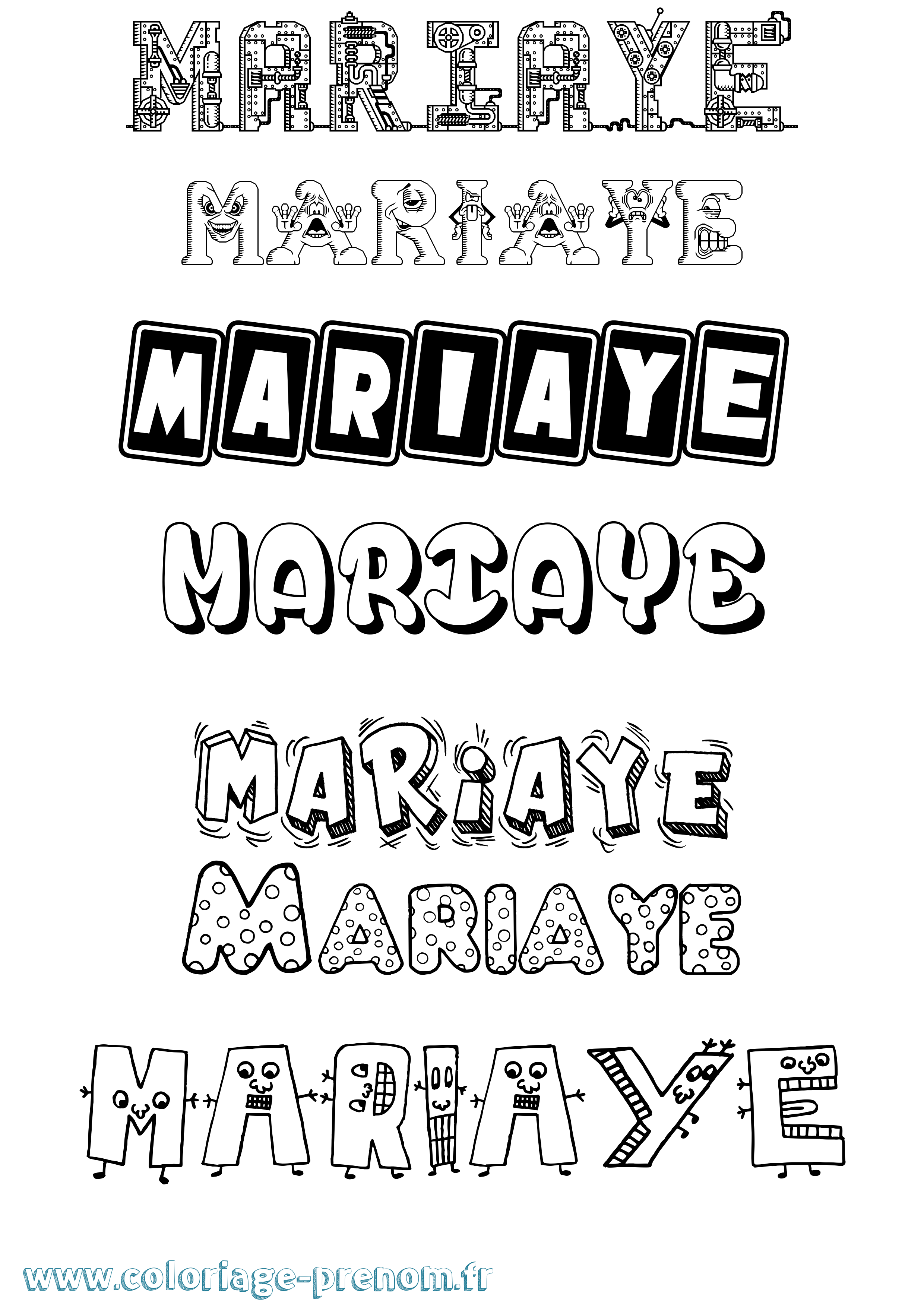 Coloriage Mariaye Fun Coloriage prénom Mariaye Fun