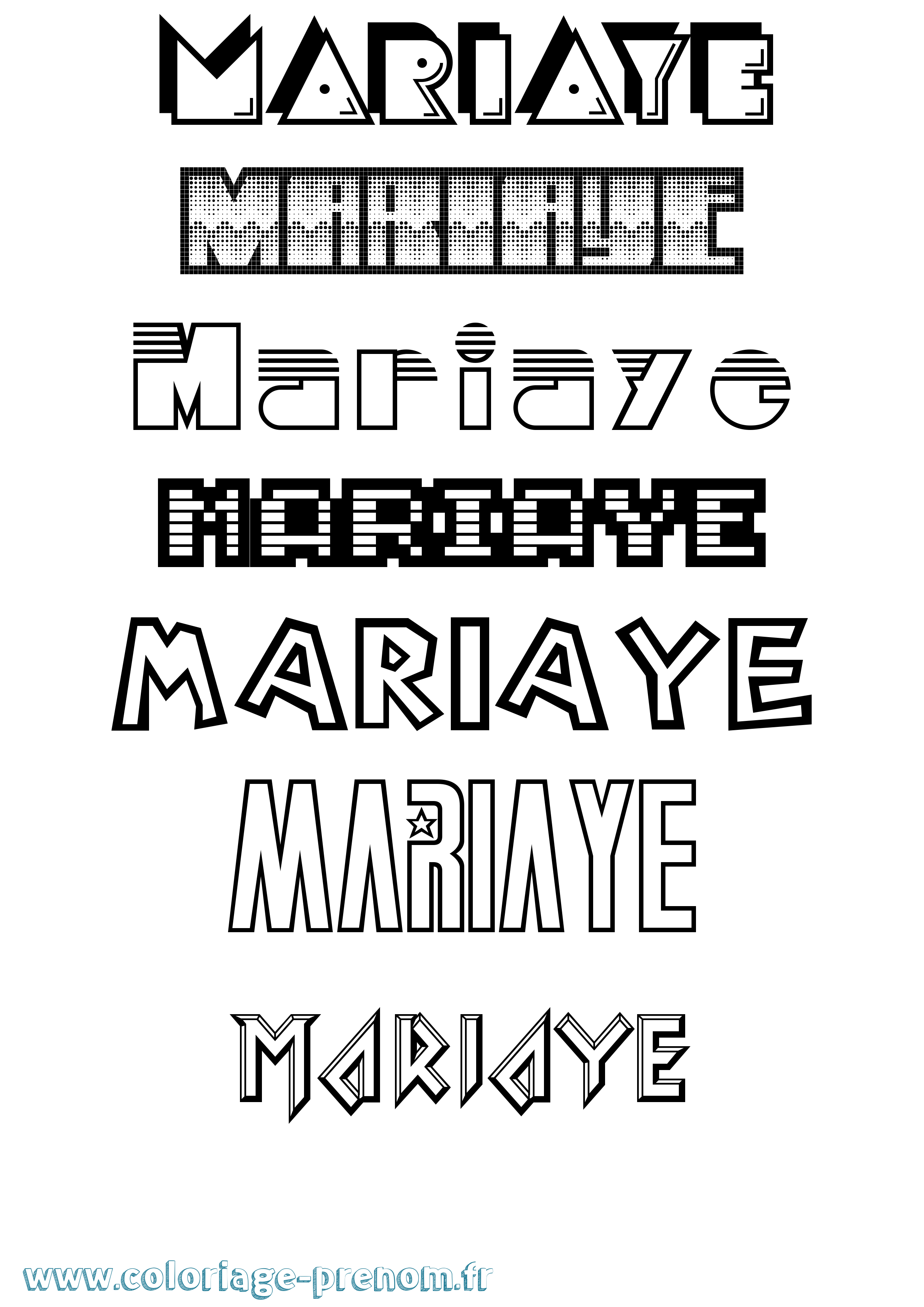 Coloriage Mariaye Jeux Vidéos Coloriage prénom Mariaye Jeux Vidéos