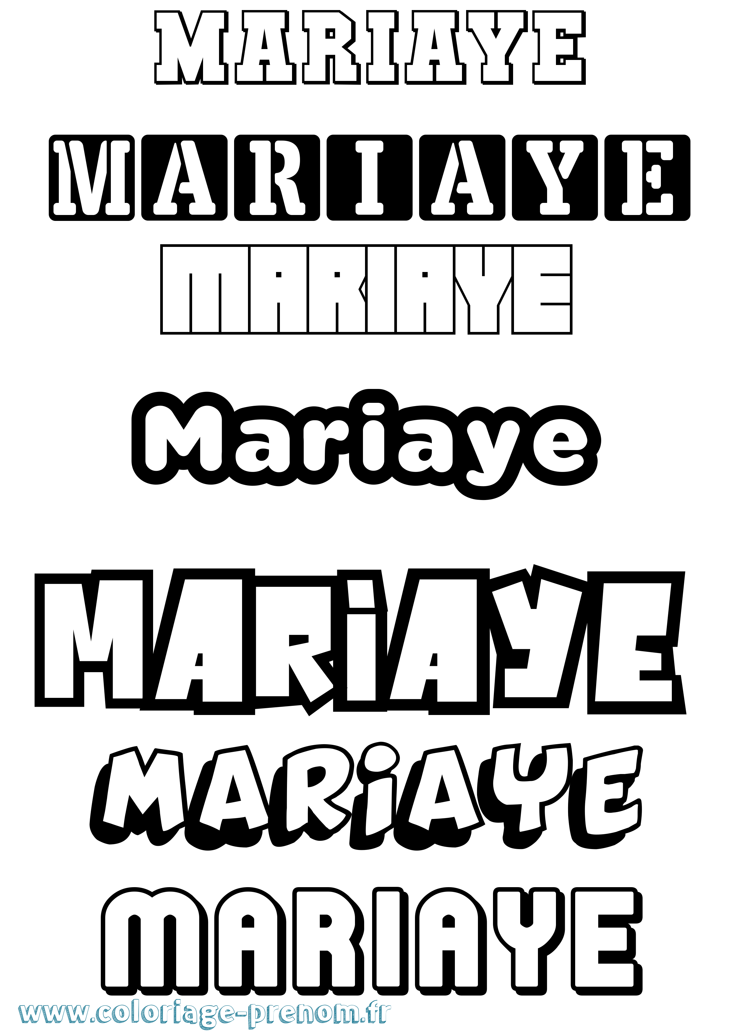 Coloriage Mariaye Simple Coloriage prénom Mariaye Simple