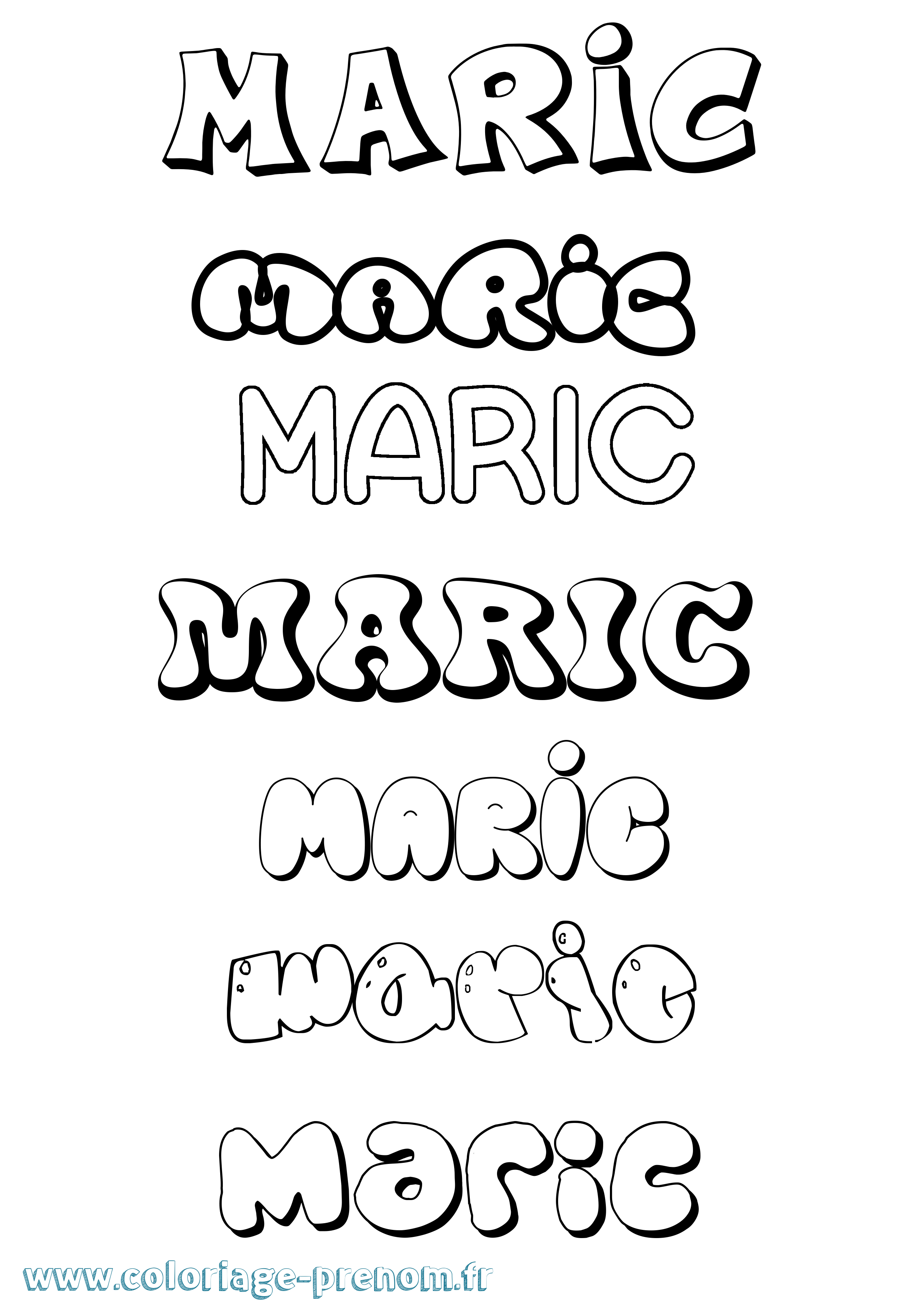 Coloriage Maric Bubble Coloriage prénom Maric Bubble