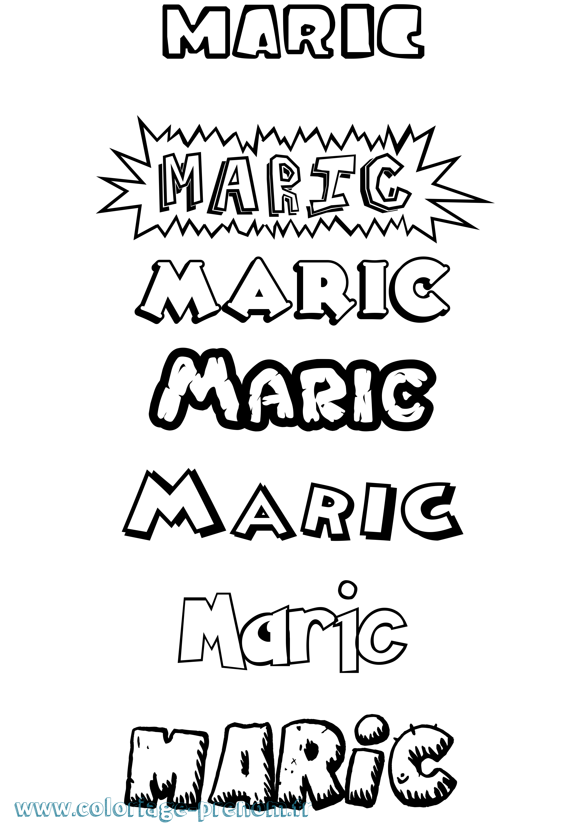 Coloriage Maric Dessin Animé Coloriage prénom Maric Dessin Animé