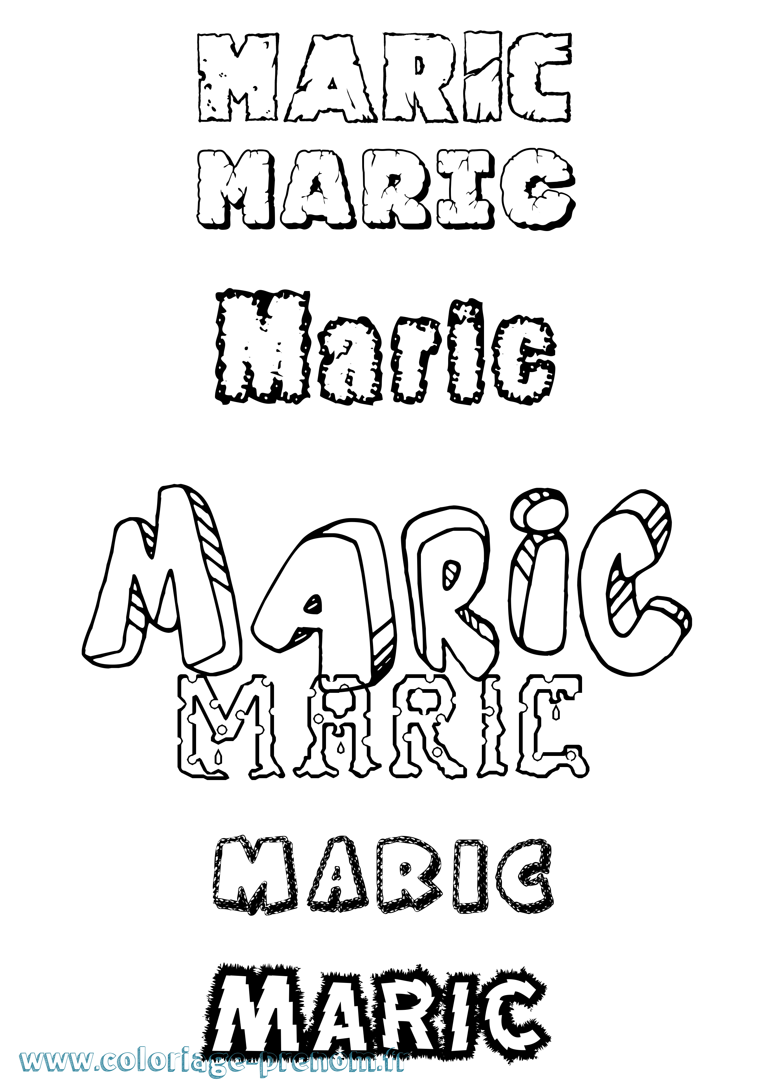 Coloriage Maric Destructuré Coloriage prénom Maric Destructuré