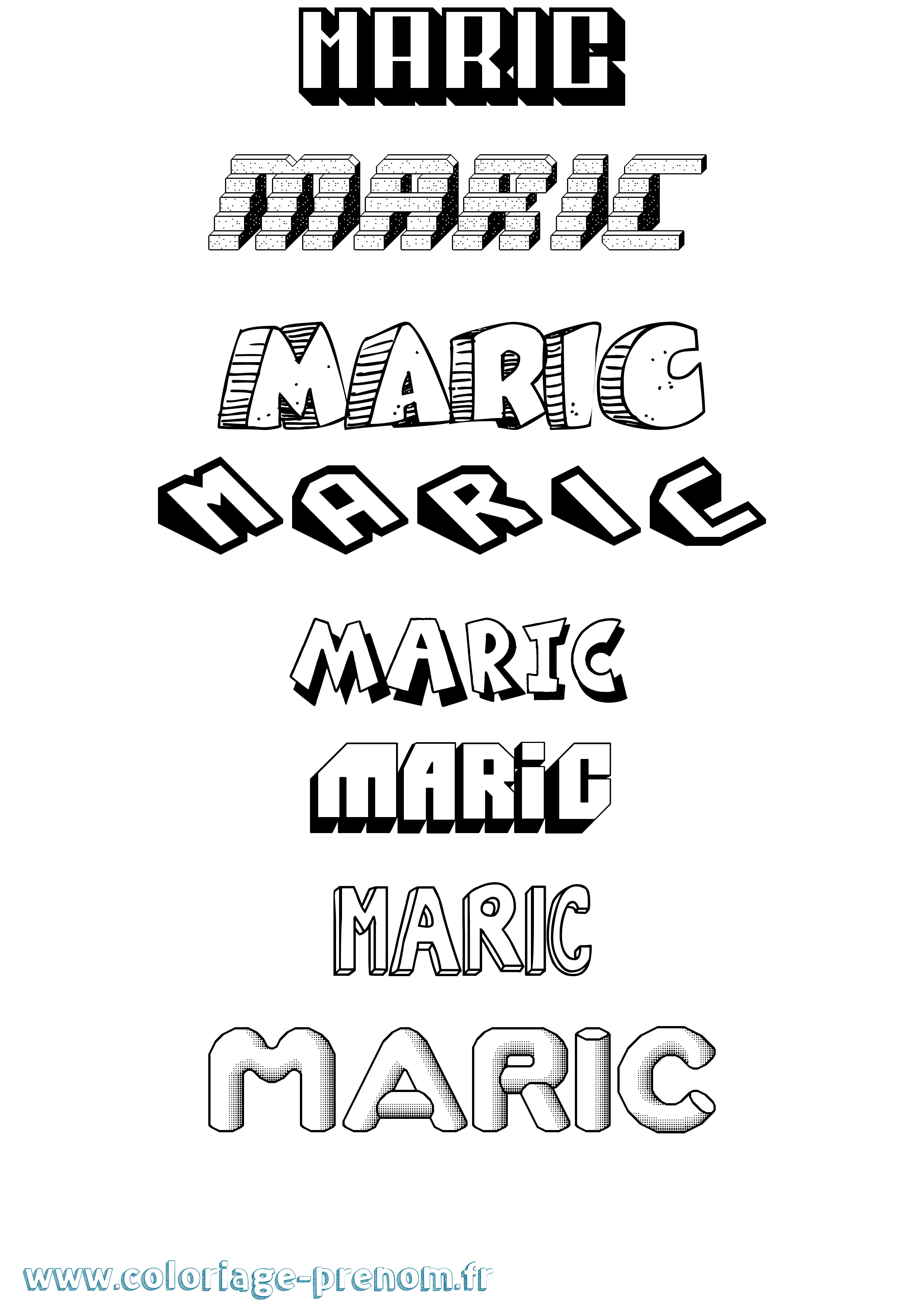 Coloriage Maric Effet 3D Coloriage prénom Maric Effet 3D