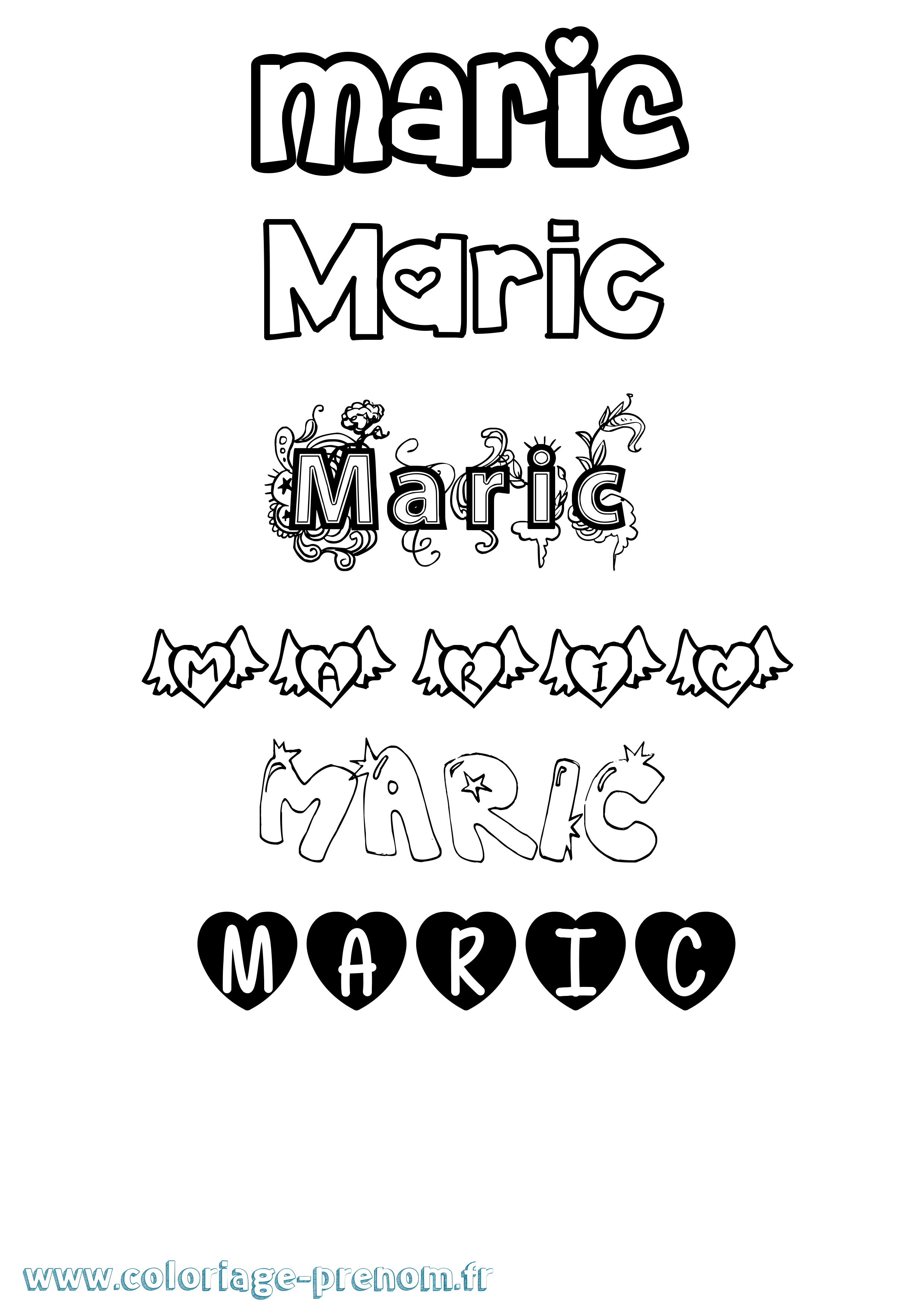 Coloriage Maric Girly Coloriage prénom Maric Girly