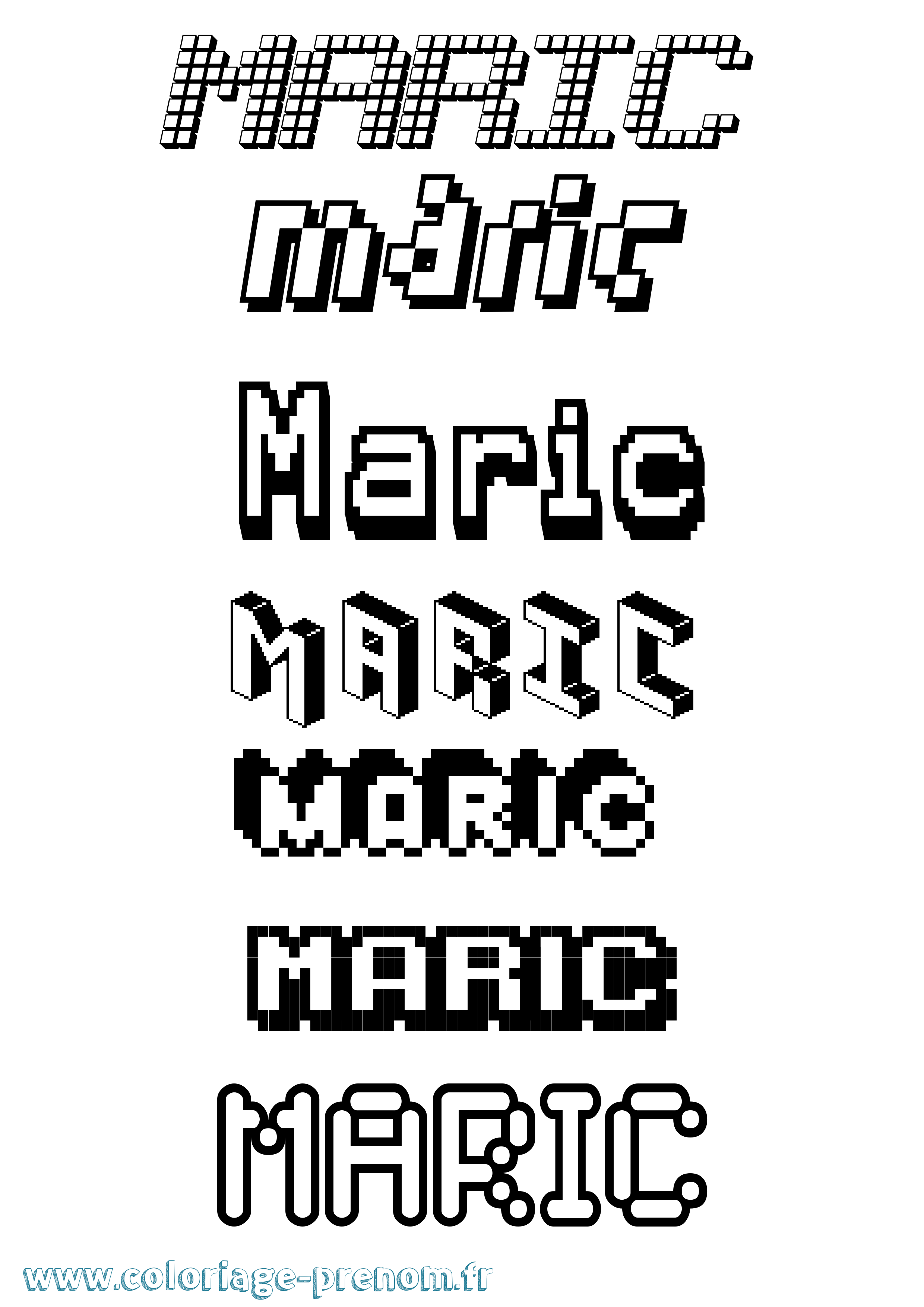 Coloriage Maric Pixel Coloriage prénom Maric Pixel