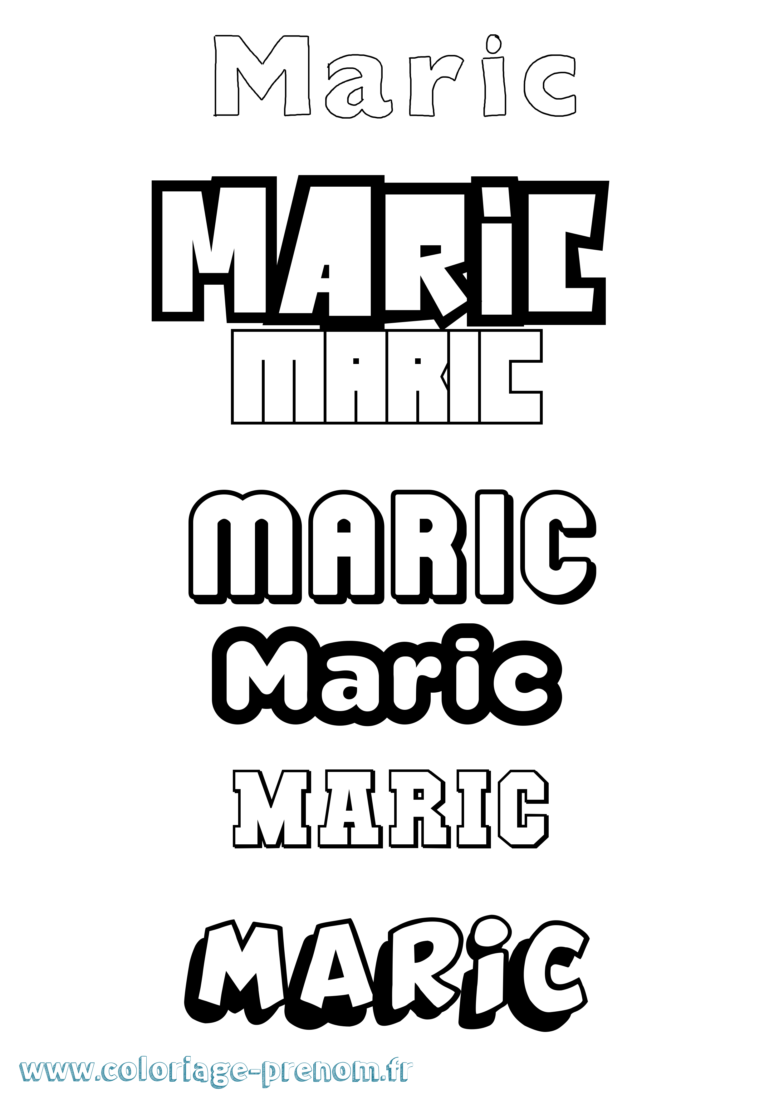 Coloriage Maric Simple Coloriage prénom Maric Simple