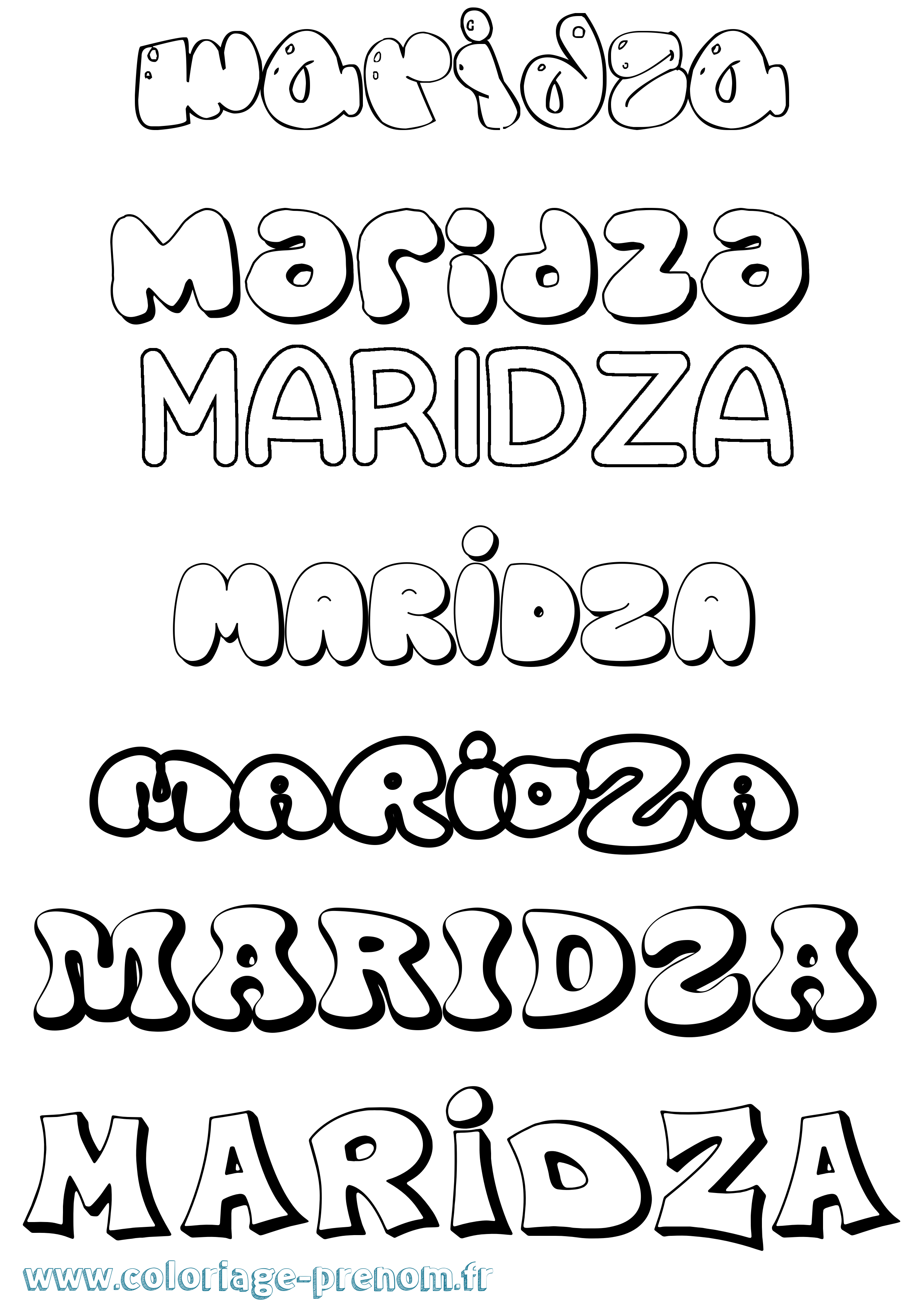 Coloriage Maridza Bubble Coloriage prénom Maridza Bubble